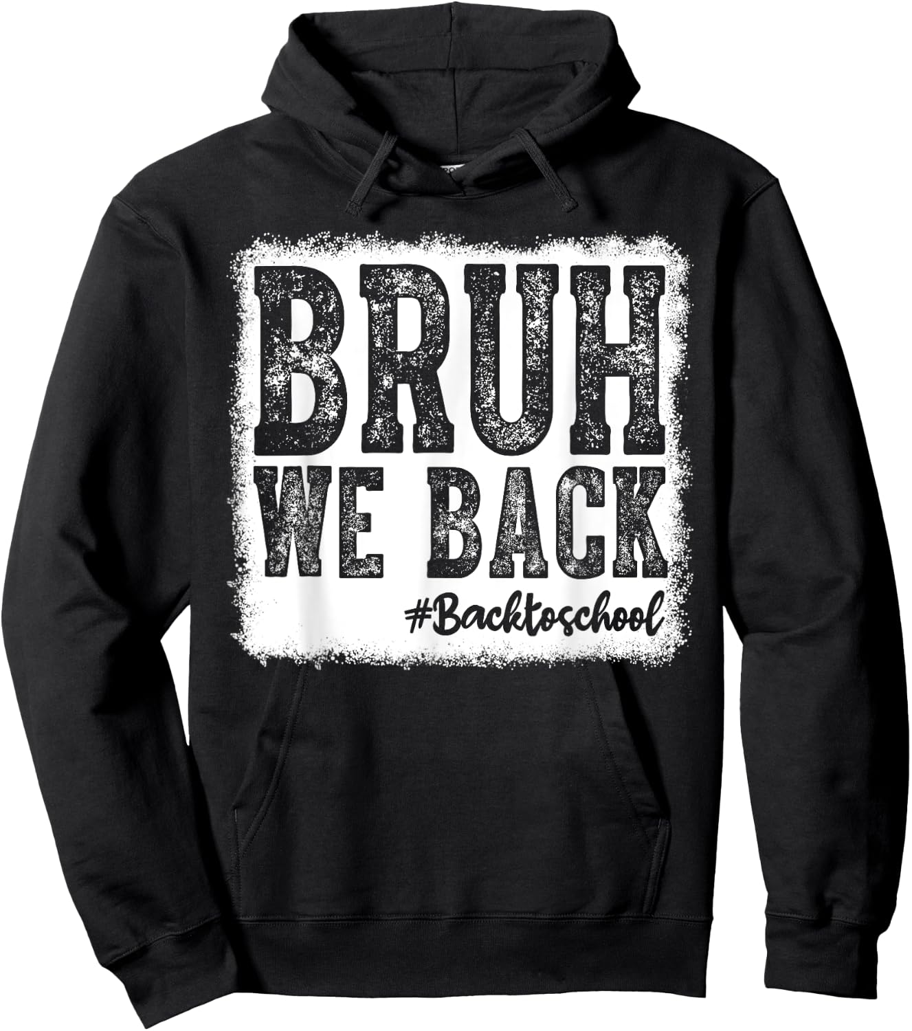 Retro Bruh We Back Saying Meme Back To School Boy Girls Kids Hoodie - Hoodie | Black