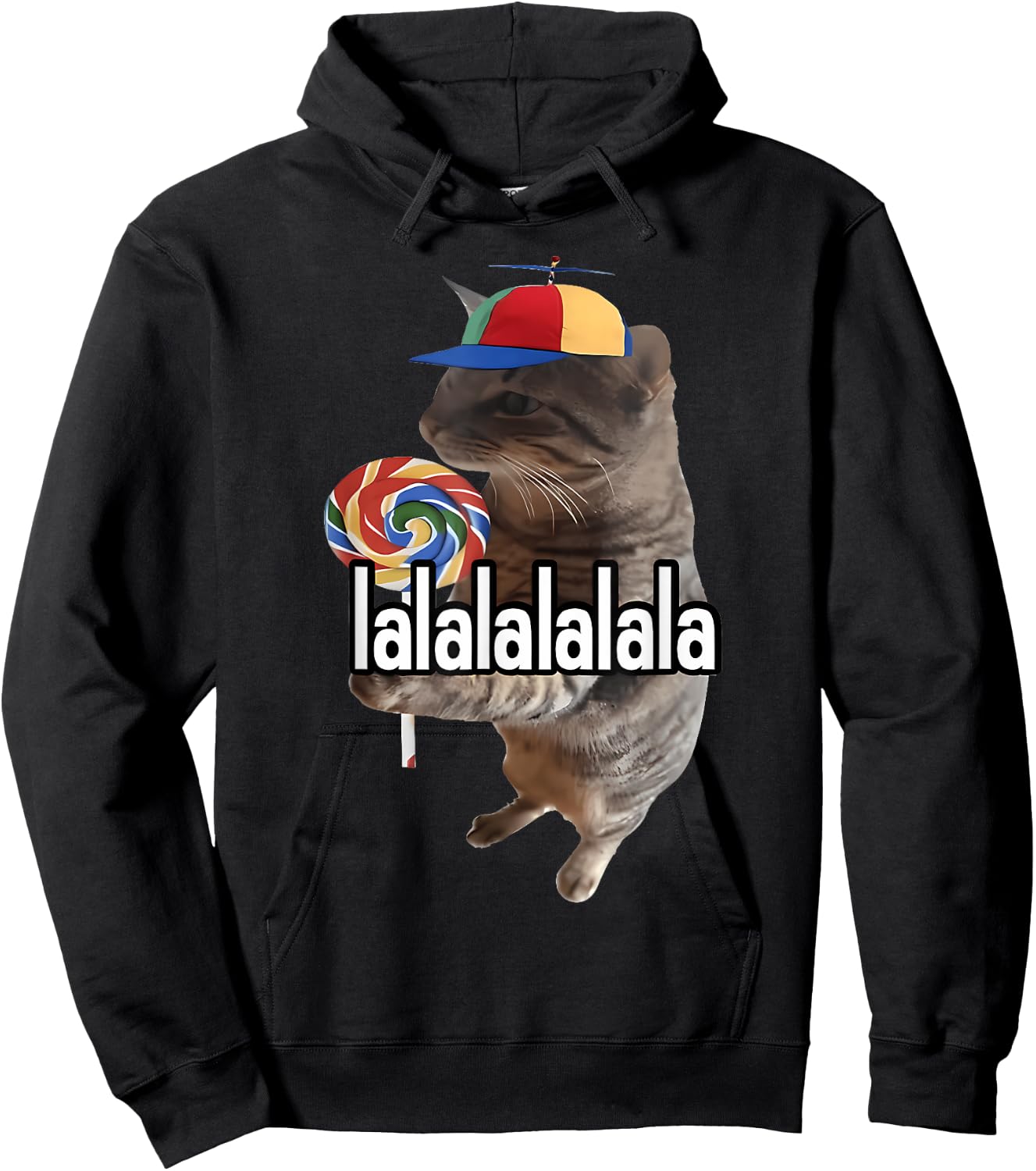 Silly Cat With Lollipop Meme Hoodie - Hoodie | Black