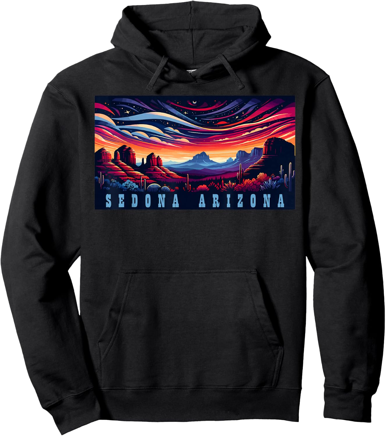 Sedona AZ Hiking Outdoors Mountain Sedona USA Retro Vintage Hoodie - Hoodie | Black
