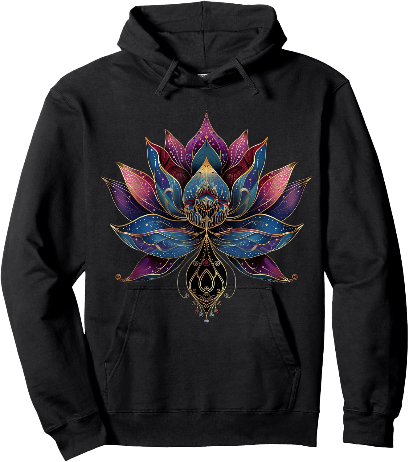 Lotus Flower Vintage Japanese Zen Buddhist Buddhism Yoga Hoodie - Hoodie | Black