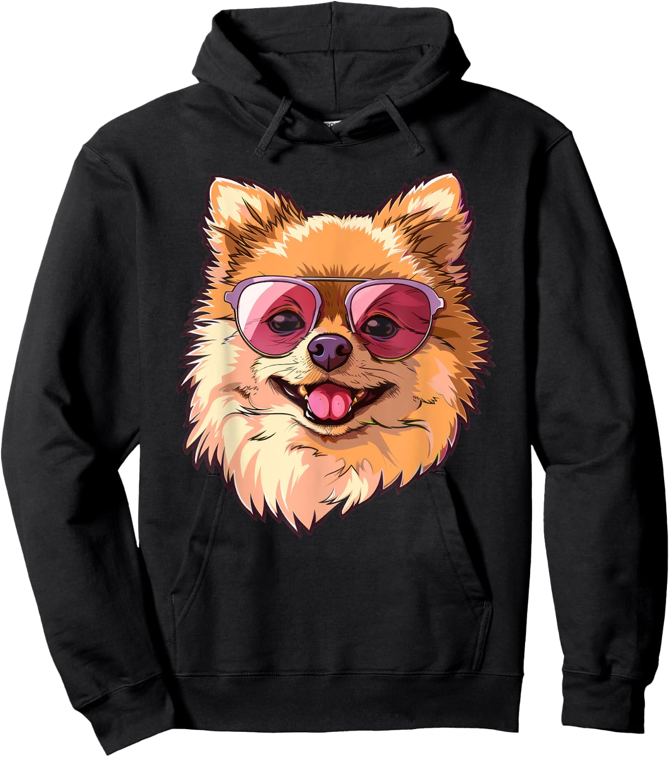 Pomeranian Dog Sunglasses Women Kids Hoodie - Hoodie | Black