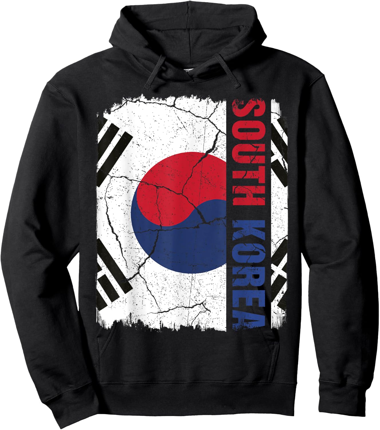 Vintage South Korean Flag South Korea Pride Roots Heritage Hoodie - Hoodie | Black