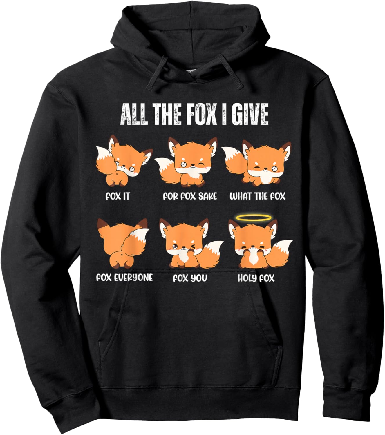 All The Fox I Give Funny Fox Art Hoodie - Hoodie | Black