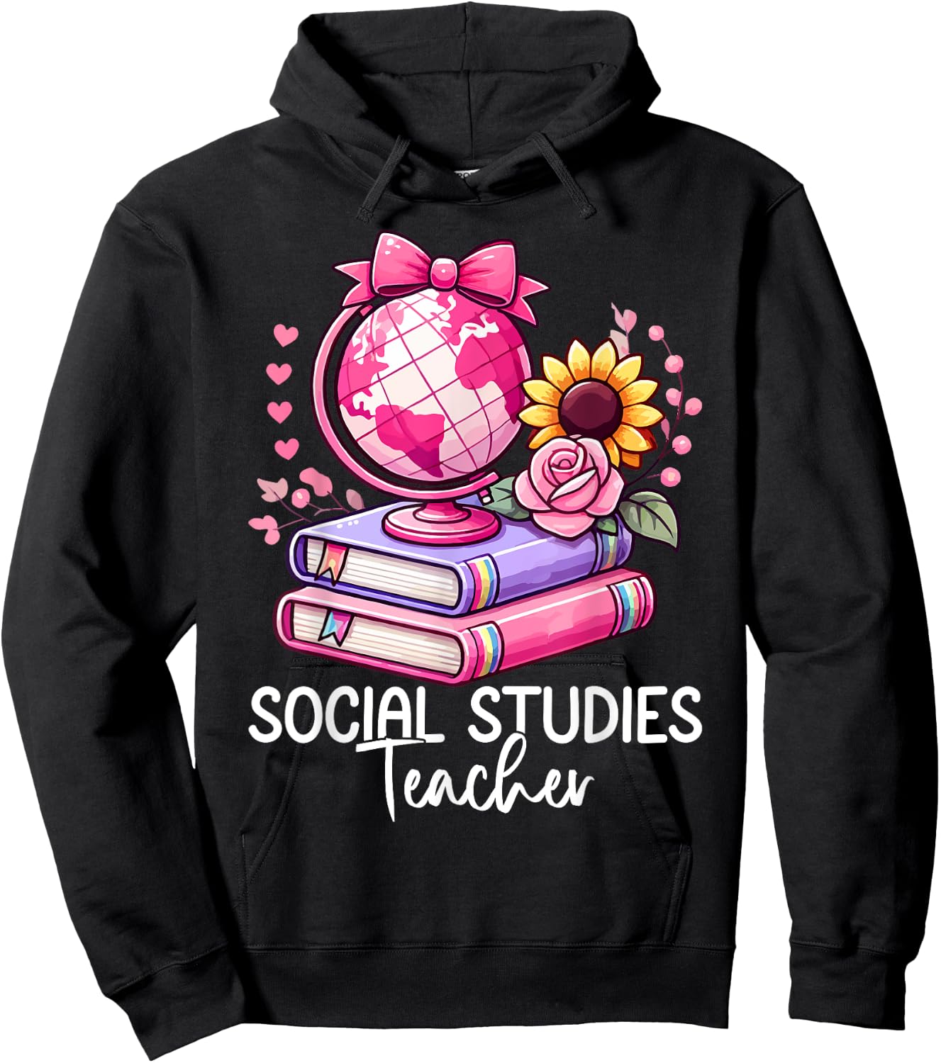Social Studies History Teacher Earth Globe Back To School Hoodie - Hoodie | Black