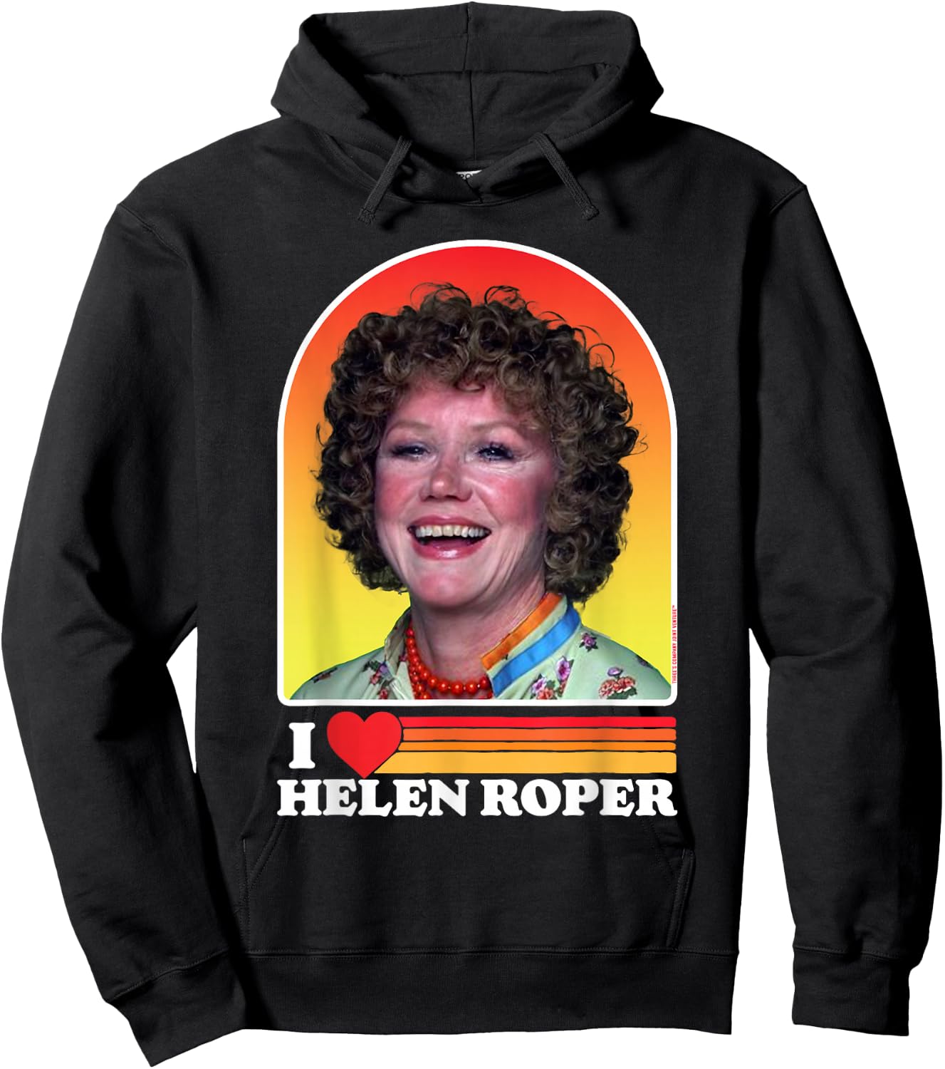 I Love Helen Roper Three's Company Mrs. Roper Retro Hoodie - Hoodie | Black