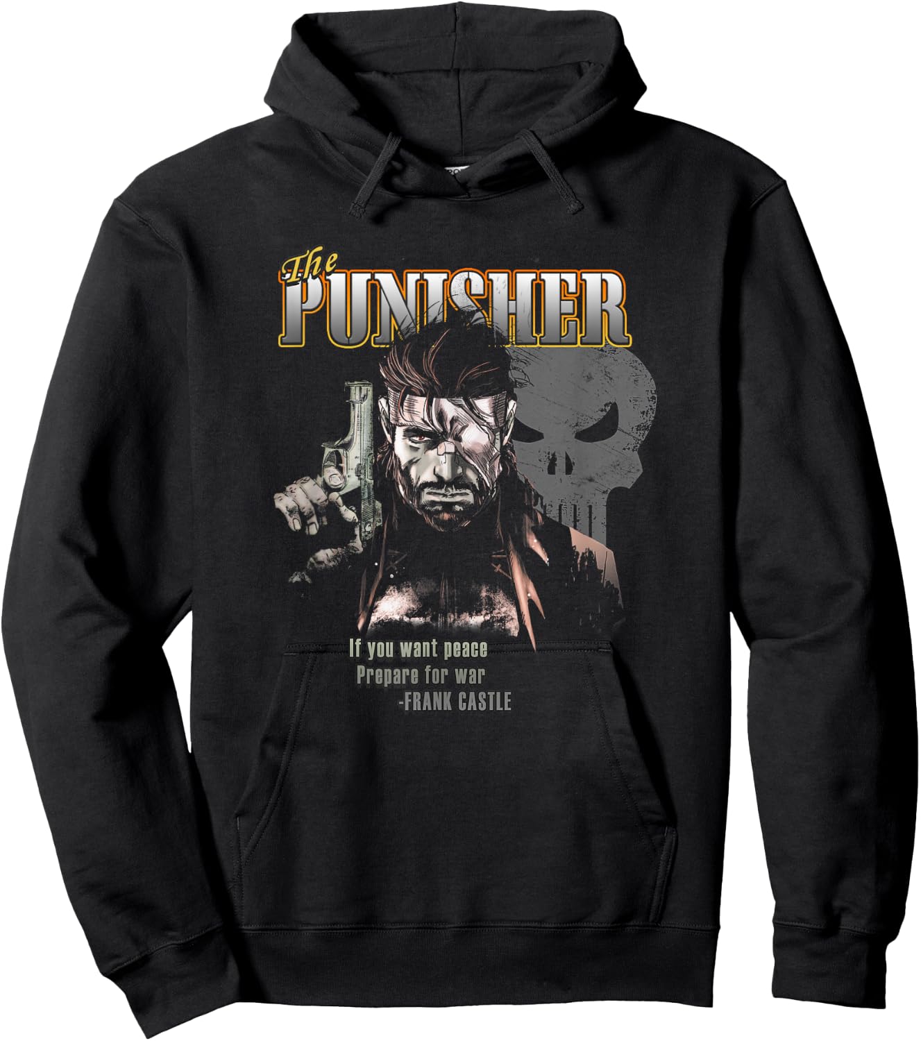 Marvel Punisher If You Want Peace Prepare For War Vintage Hoodie - Hoodie | Black