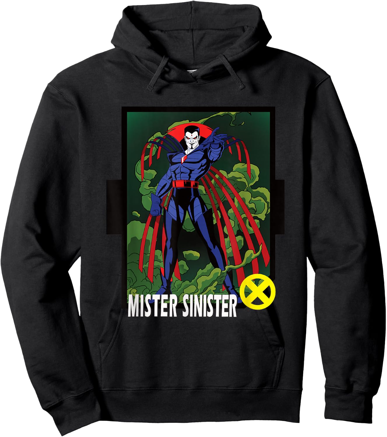 Marvel X-Men '97 Classic Mr. Sinister Vintage Villain Panel Hoodie - Hoodie | Black