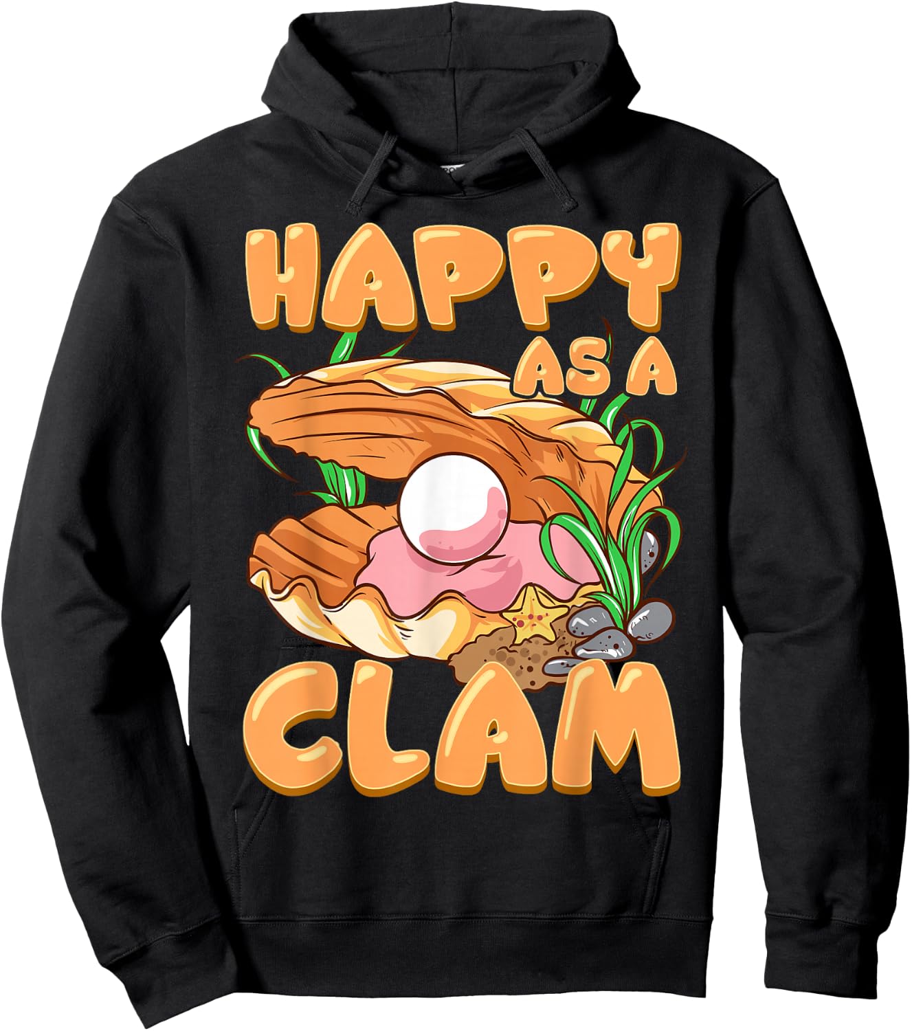 Funny Happy As A Clam Cute Clam Lovers Clam Hoodie - Hoodie | Black