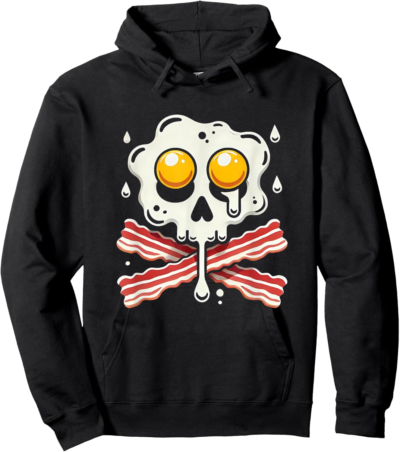 Egg Bacon Skull And Crossbones Food Art Hoodie - Hoodie | Black
