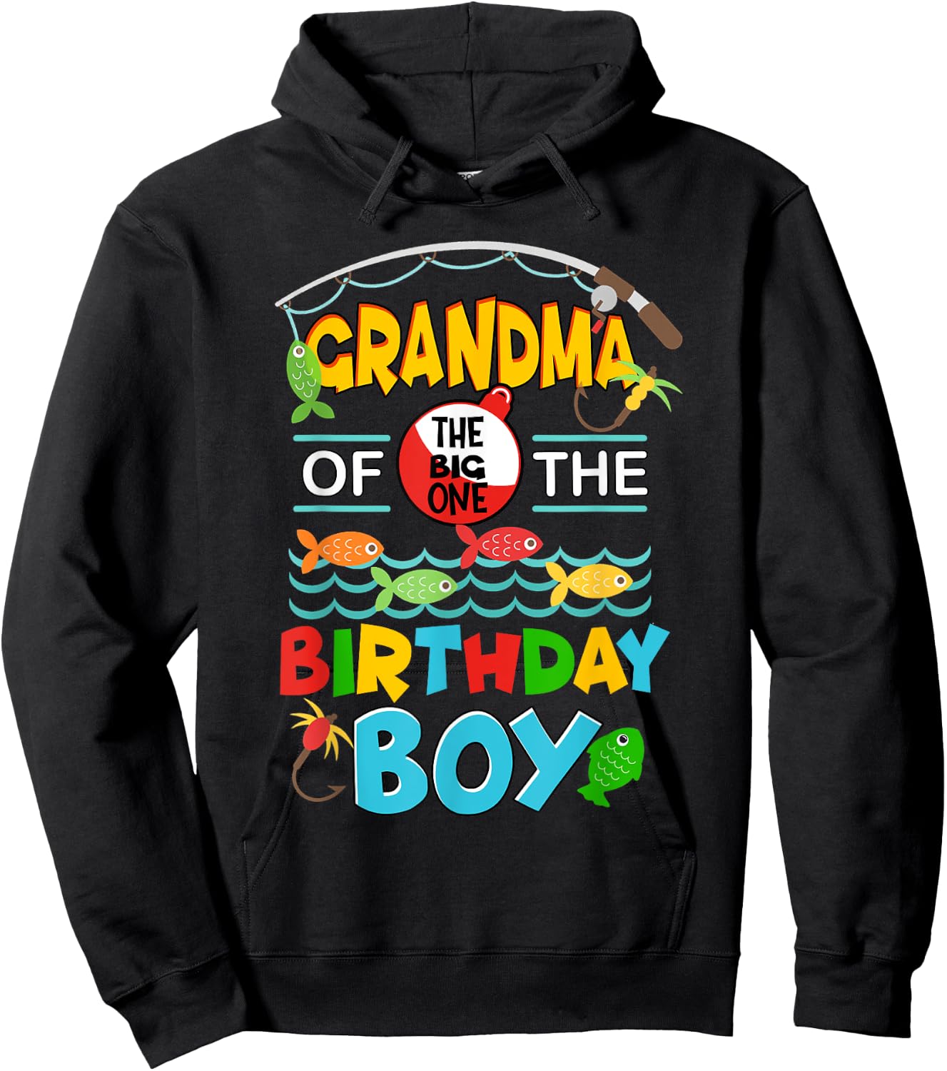 O Fish Ally One Birthday Outfit Grandma Of The Birthday Boy Hoodie - Hoodie | Black
