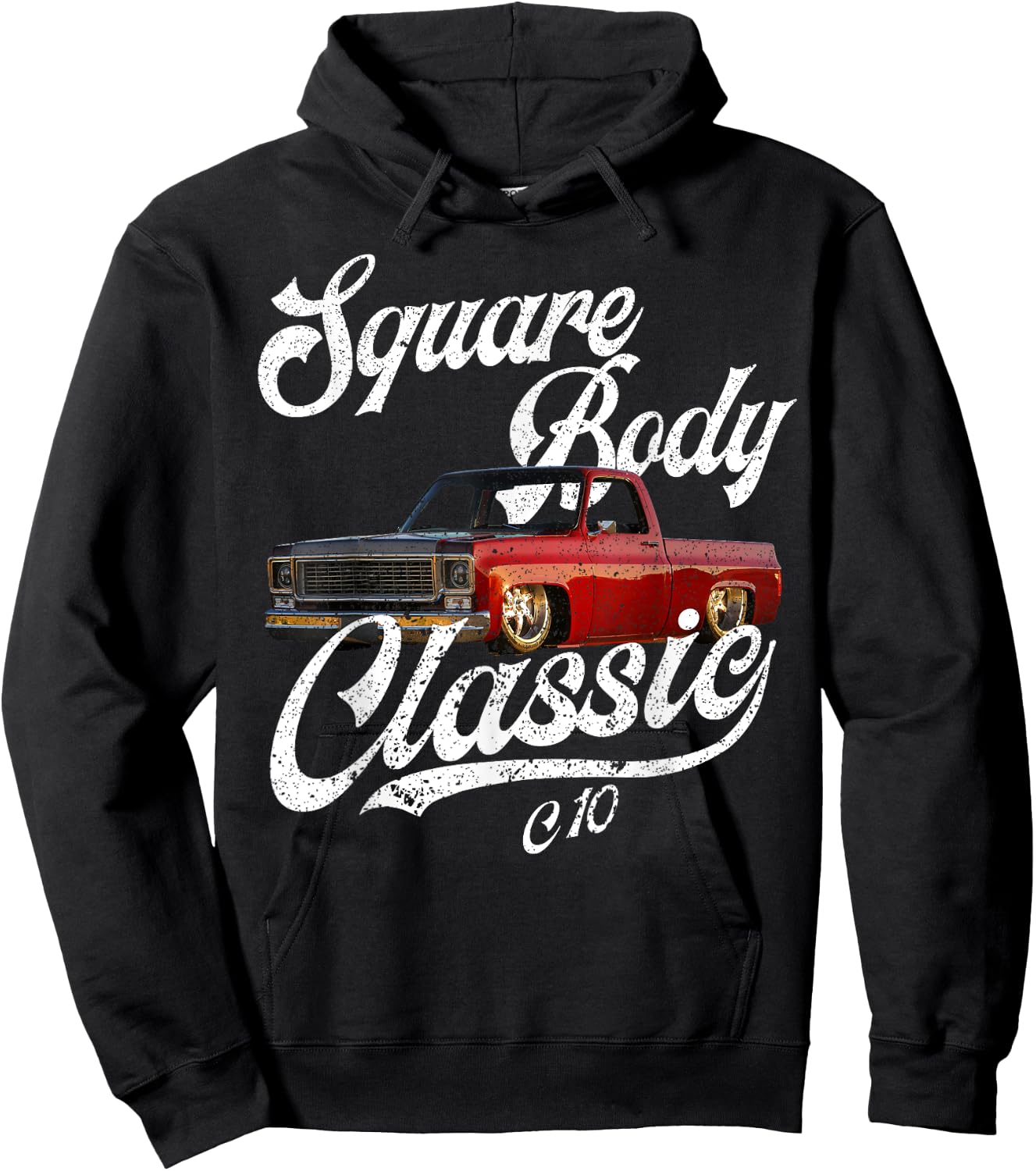 C10 Squarebody Classic Pickup Square Body Truck Hoodie - Hoodie | Black