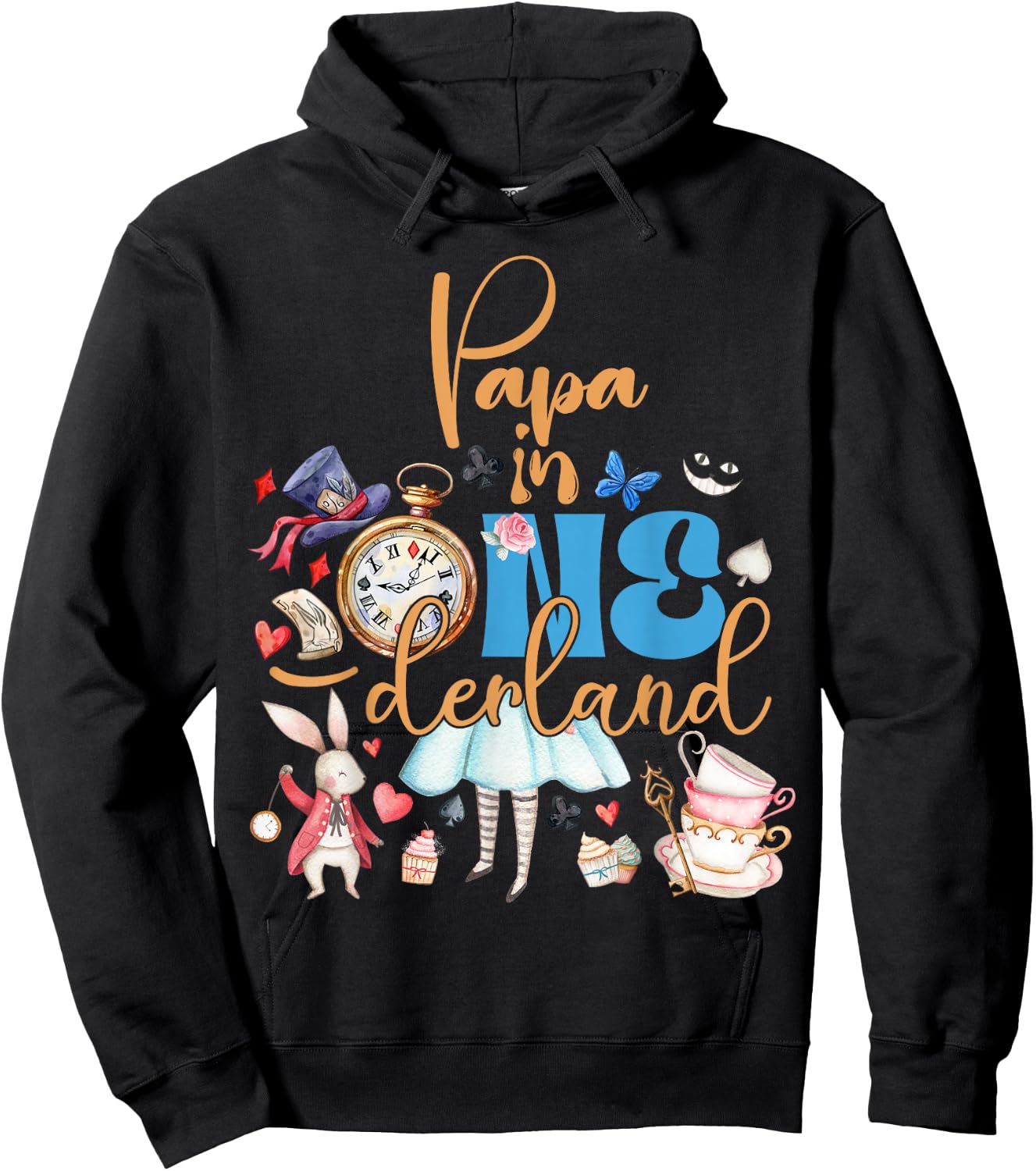 Alice Papa in ONEderland Birthday Family Hoodie - Hoodie | Black