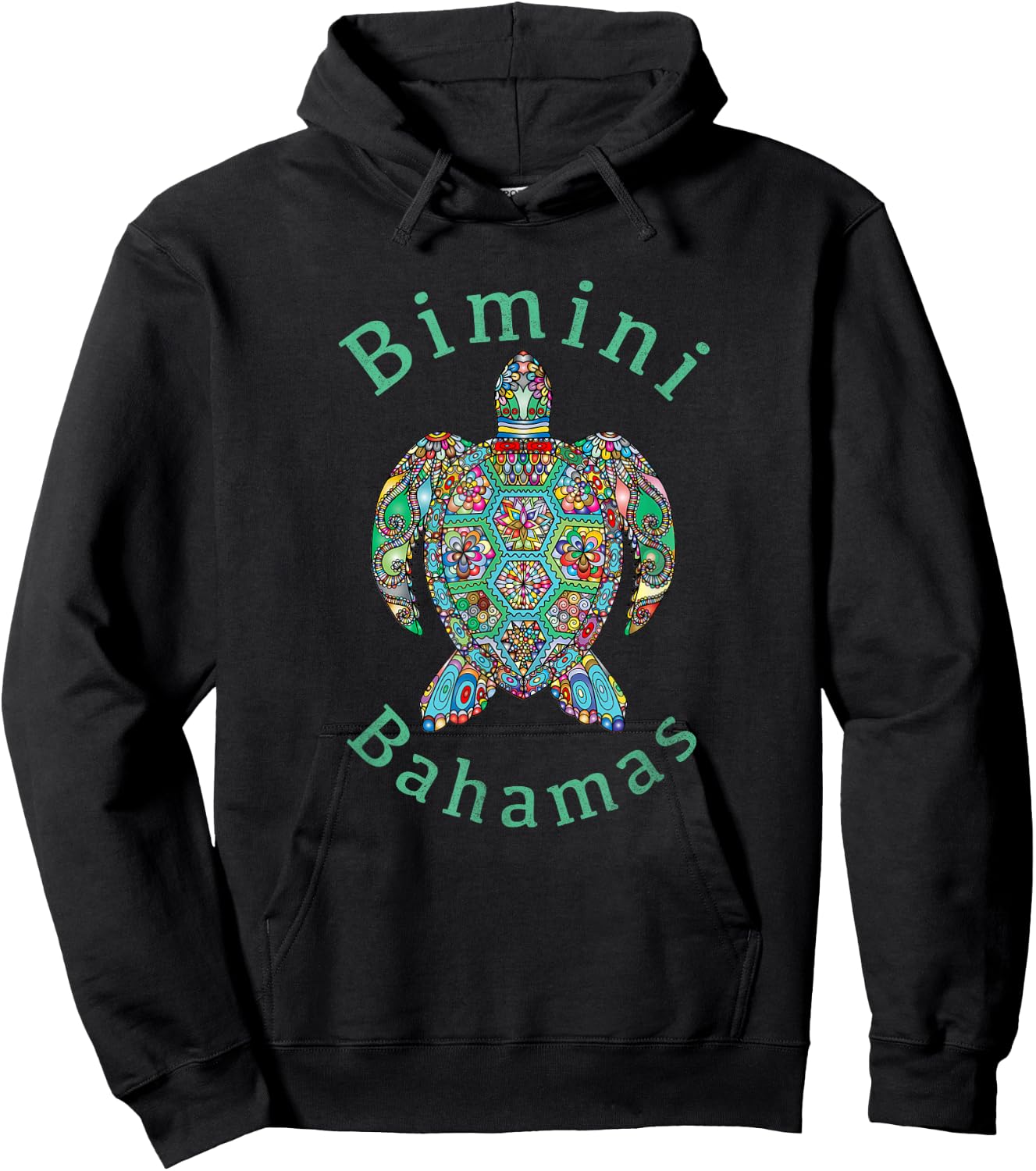 Bimini, Bahamas Tribal Turtle Gift Hoodie - Hoodie | Black