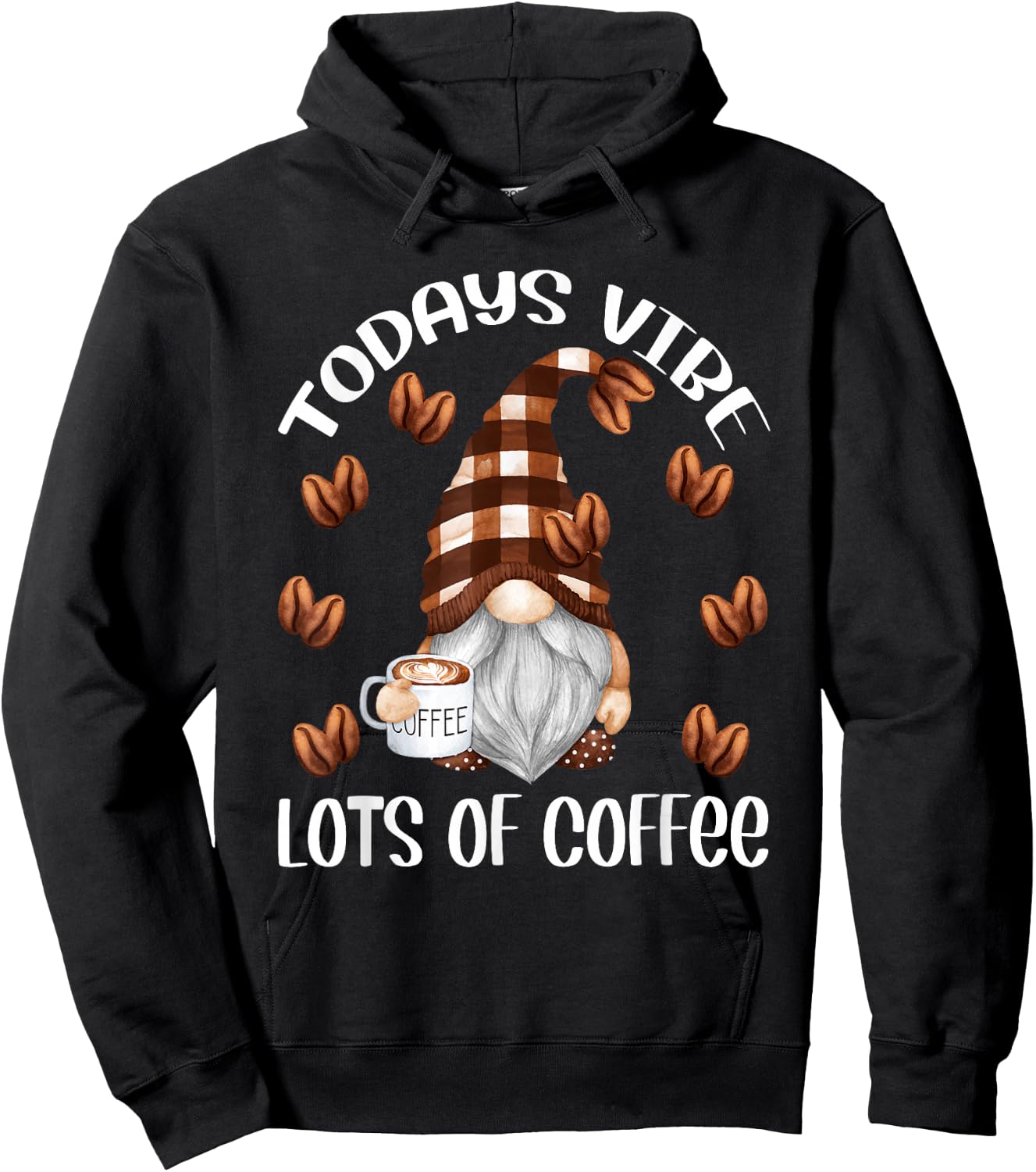 Funny Coffee Lover Quote Who Loves Coffee Gnomes Hoodie - Hoodie | Black