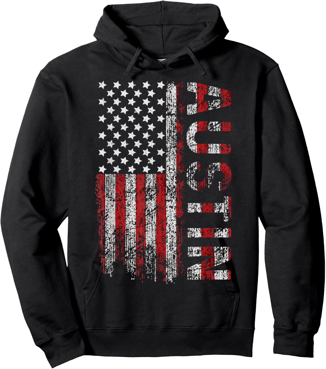 American Flag Austin Texas fourth of July shirts Hoodie - Hoodie | Black