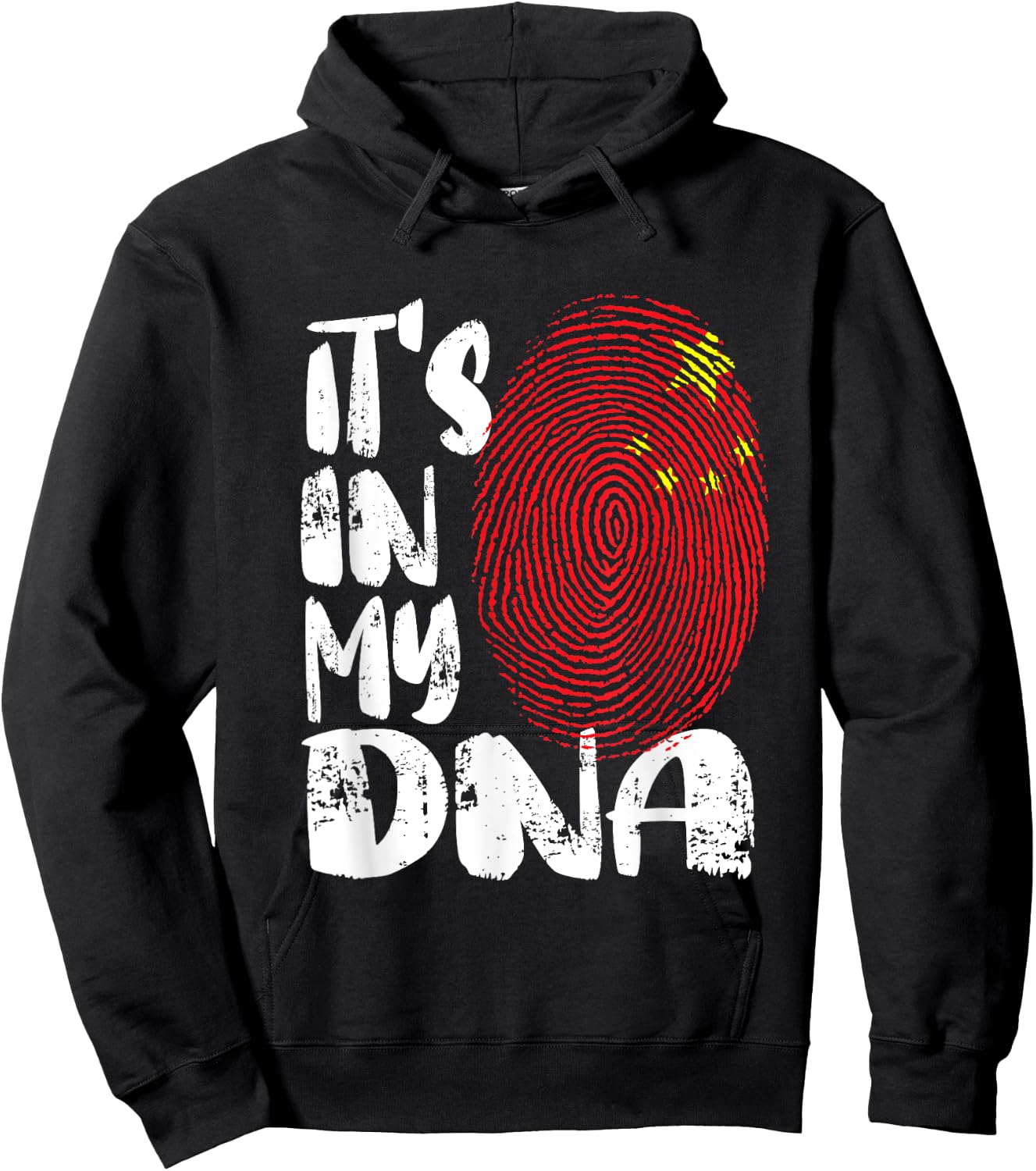 China Flag It's in My Dna Chinese Fingerprint Flag Hoodie - Hoodie | Black