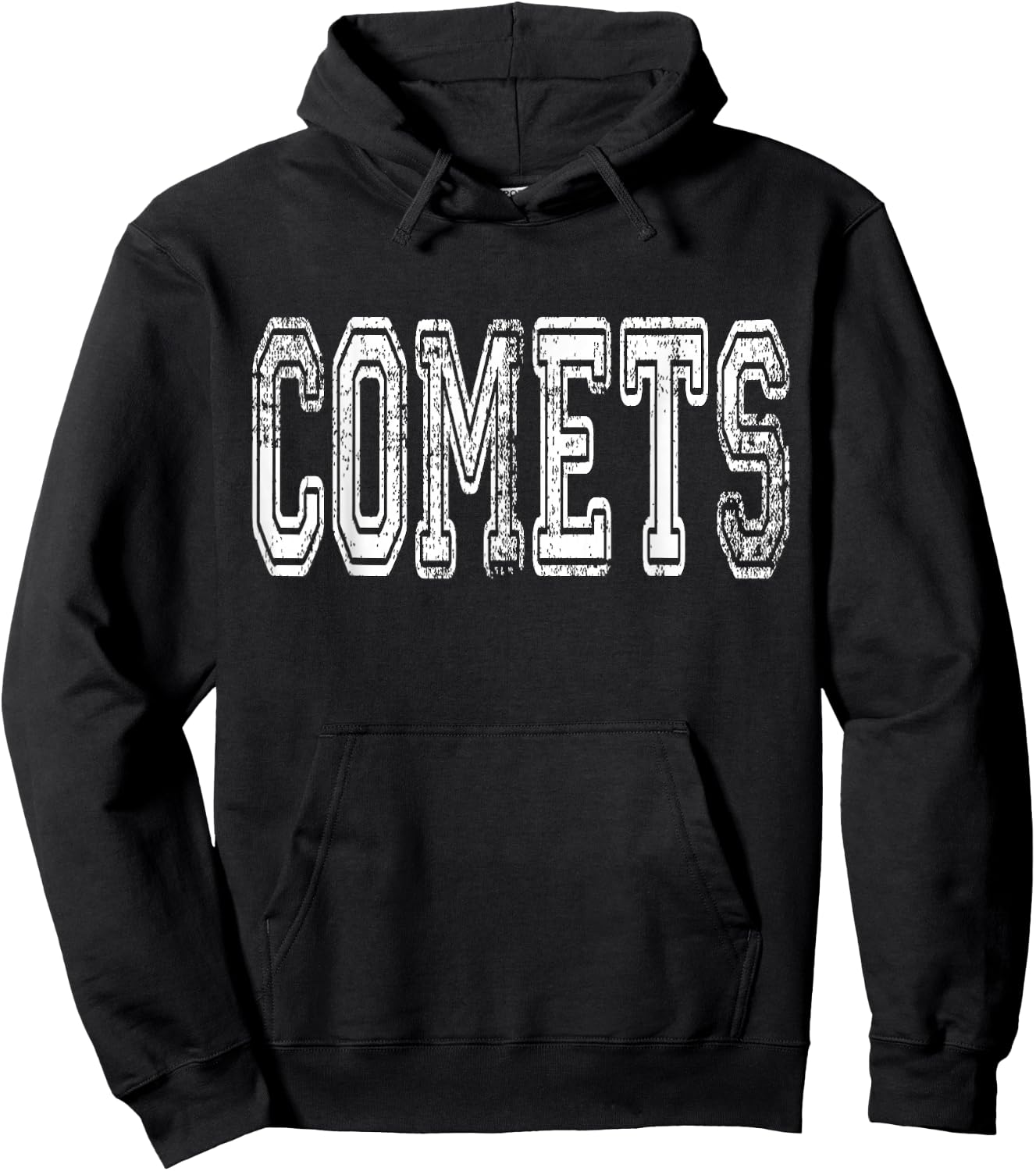 Comets Mascot Distressed Vintage School Sports Name Fans Hoodie - Hoodie | Black