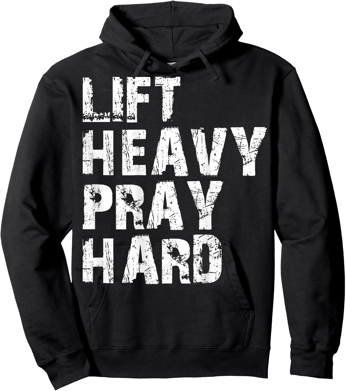 Lift Heavy Pray Hard, Gym Christian Gift Christian , Small, Black Hoodie - Hoodie | Black