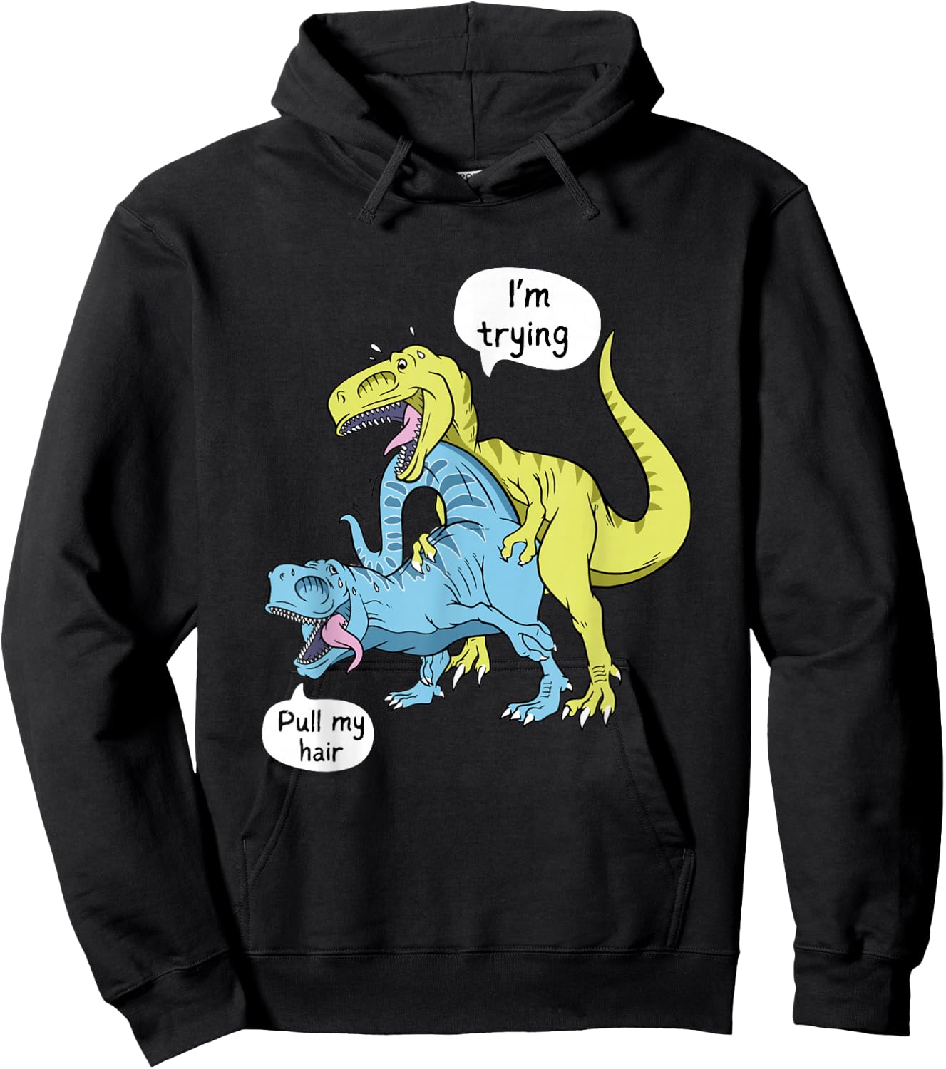 Funny Valentines Day Shirt T-Rex Naughty Roargasm Hoodie - Hoodie | Black