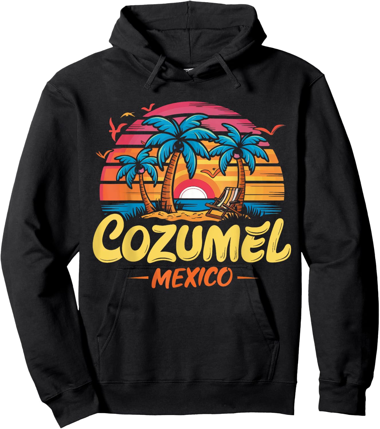 Cozumel Mexico Tropical Sunset beach Souvenir Vacation Hoodie - Hoodie | Black
