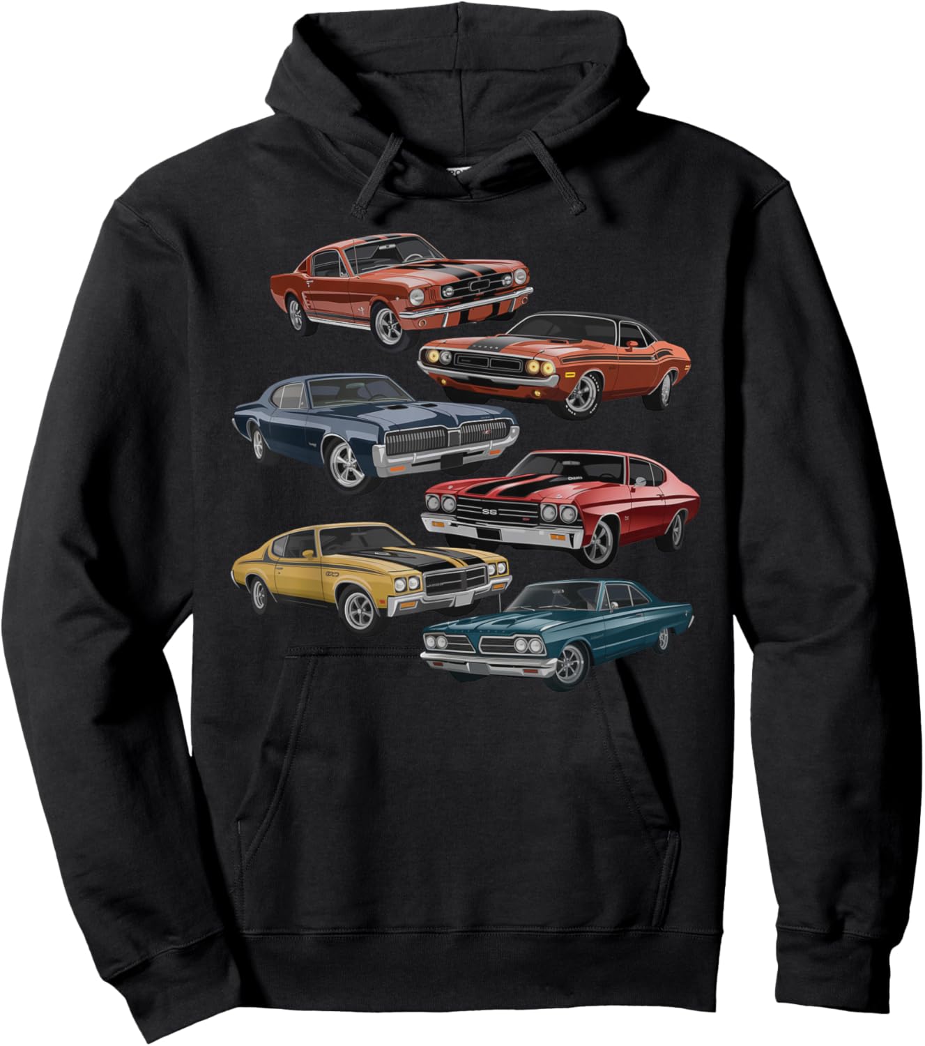 Vintage Muscle Car Artwork for Car Show Enthusiasts Hoodie - Hoodie | Black