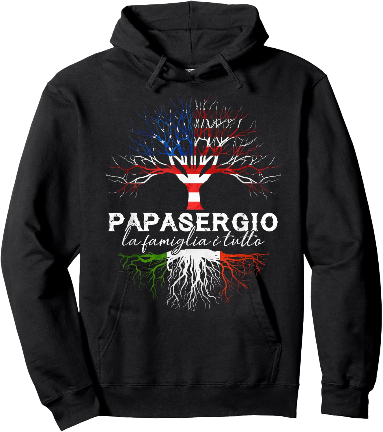 Papasergio Italian Family Name Italian Roots Hoodie - Hoodie | Black