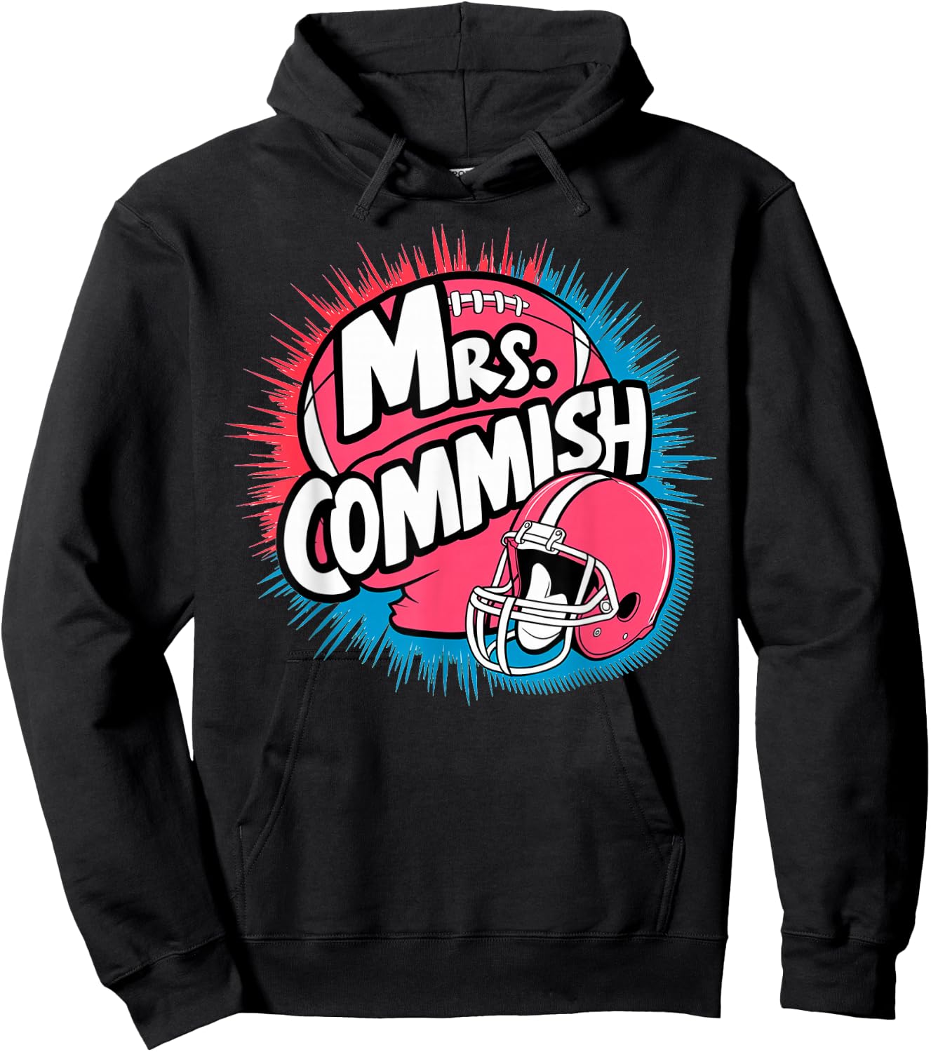 Mrs. Commish Fantasy Football Commissioner Wife Spouse Hoodie - Hoodie | Black