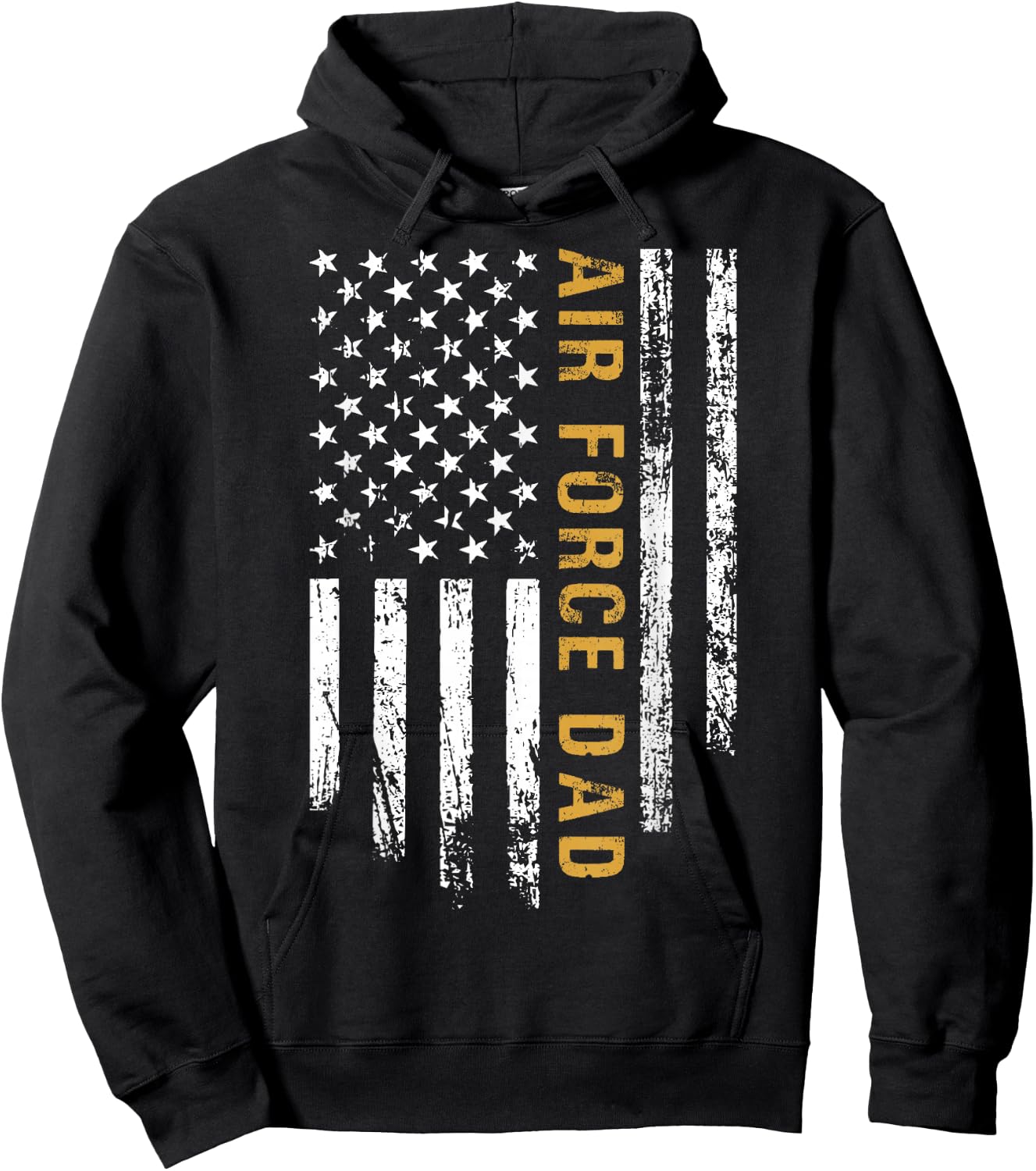 Air Force Dad Grunge American Flag Pride Hoodie - Hoodie | Black