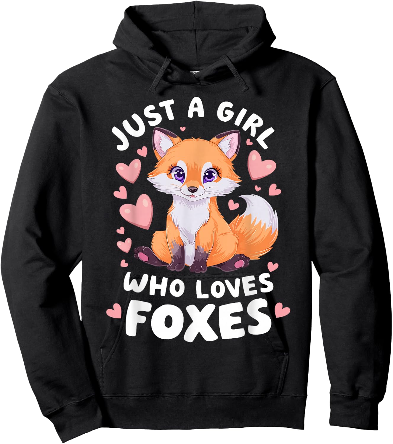 Cute Fox Just a Girl Who Loves Foxes Hoodie - Hoodie | Black