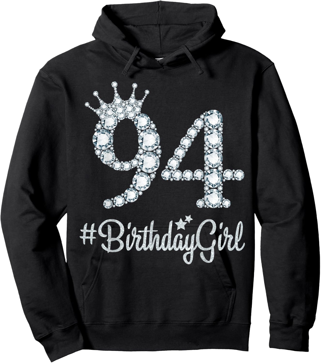 94 BirthdayGirl 94 Years Old Happy 94th Birthday Girl Hoodie - Hoodie | Black