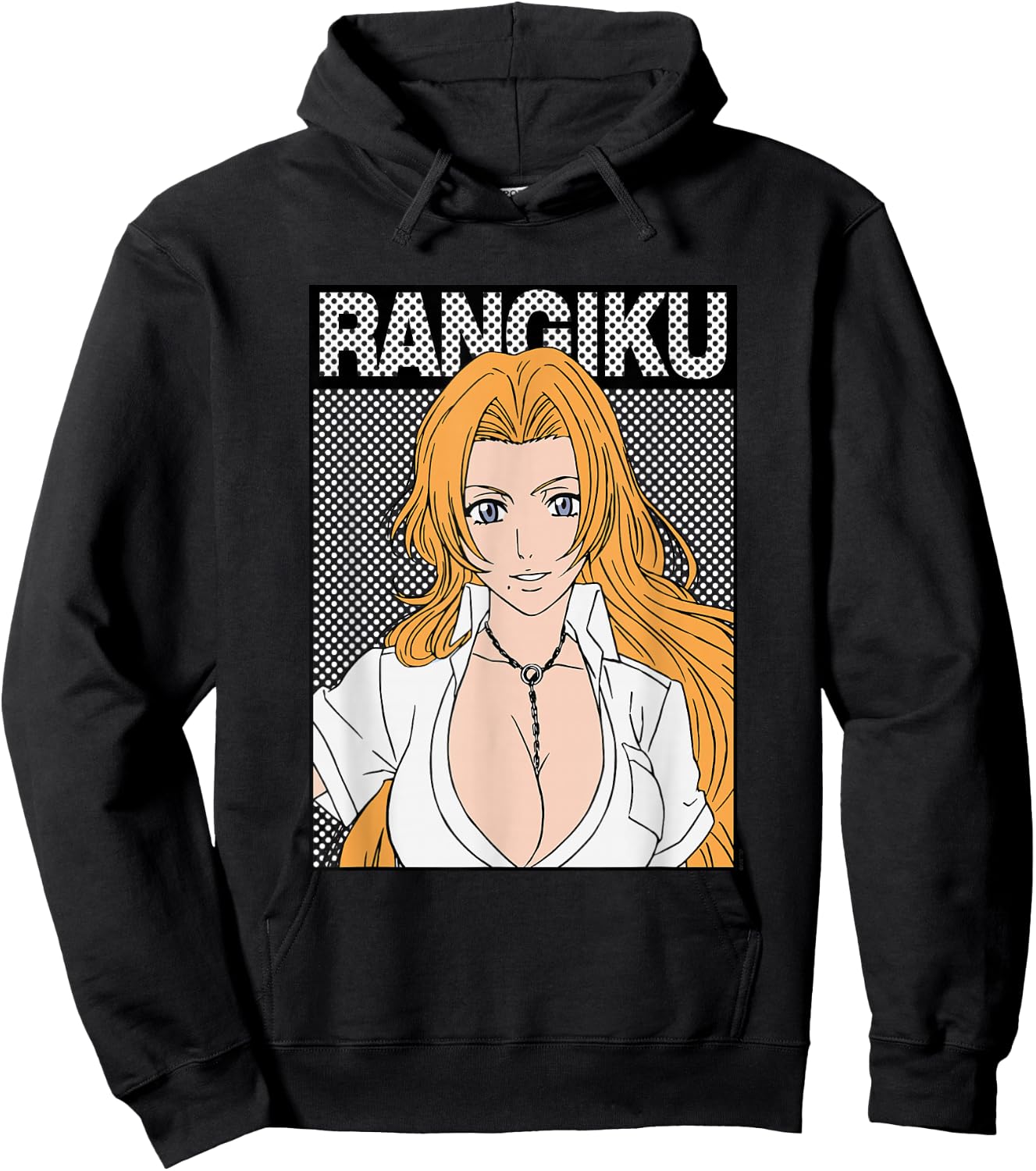 Bleach Rangiku Rectangle Dot Graphic Anime Hoodie - Hoodie | Black