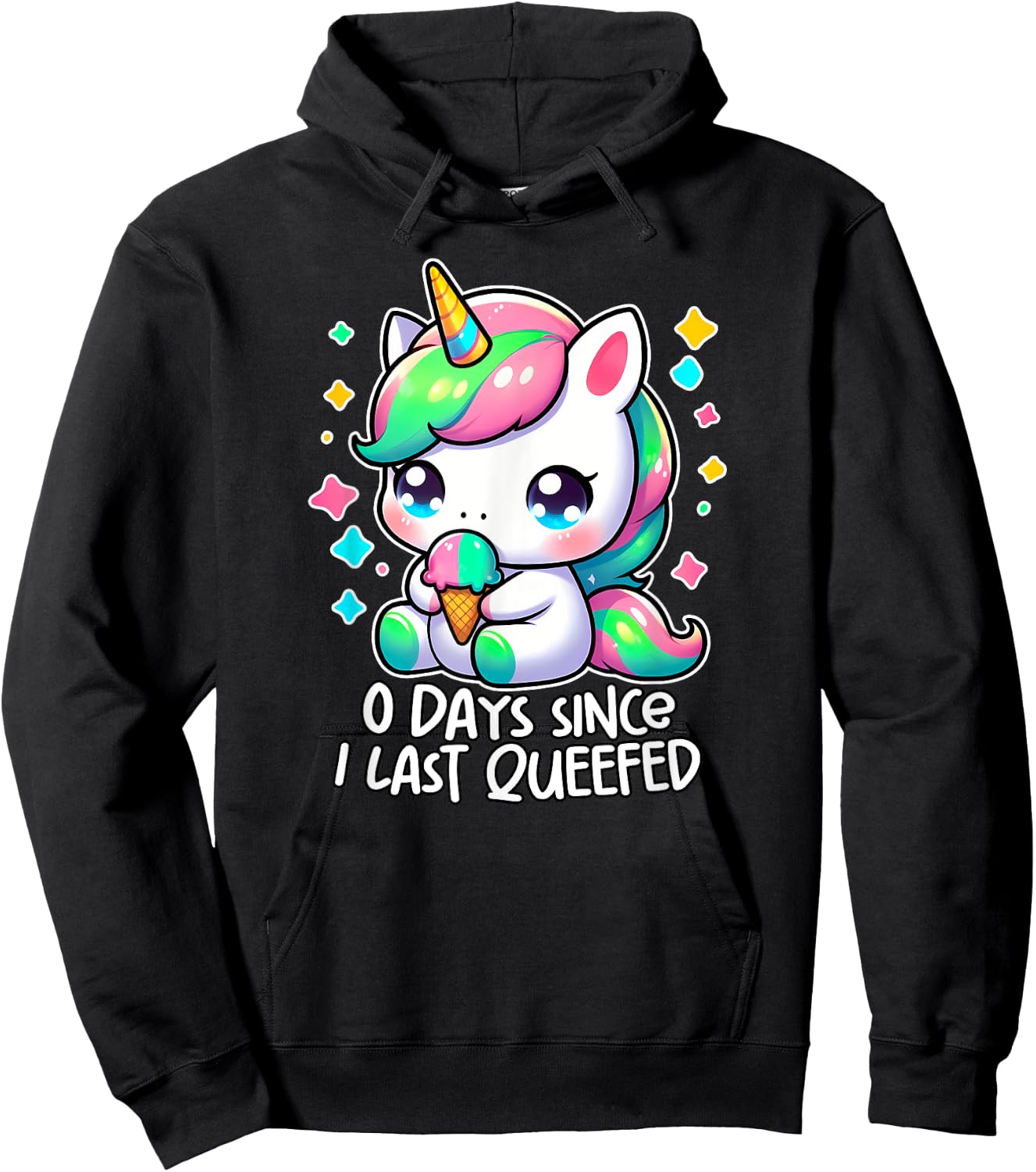 0 DAYS SINCE I LAST QUEEFED oddly specific meme crude humor Hoodie - Hoodie | Black