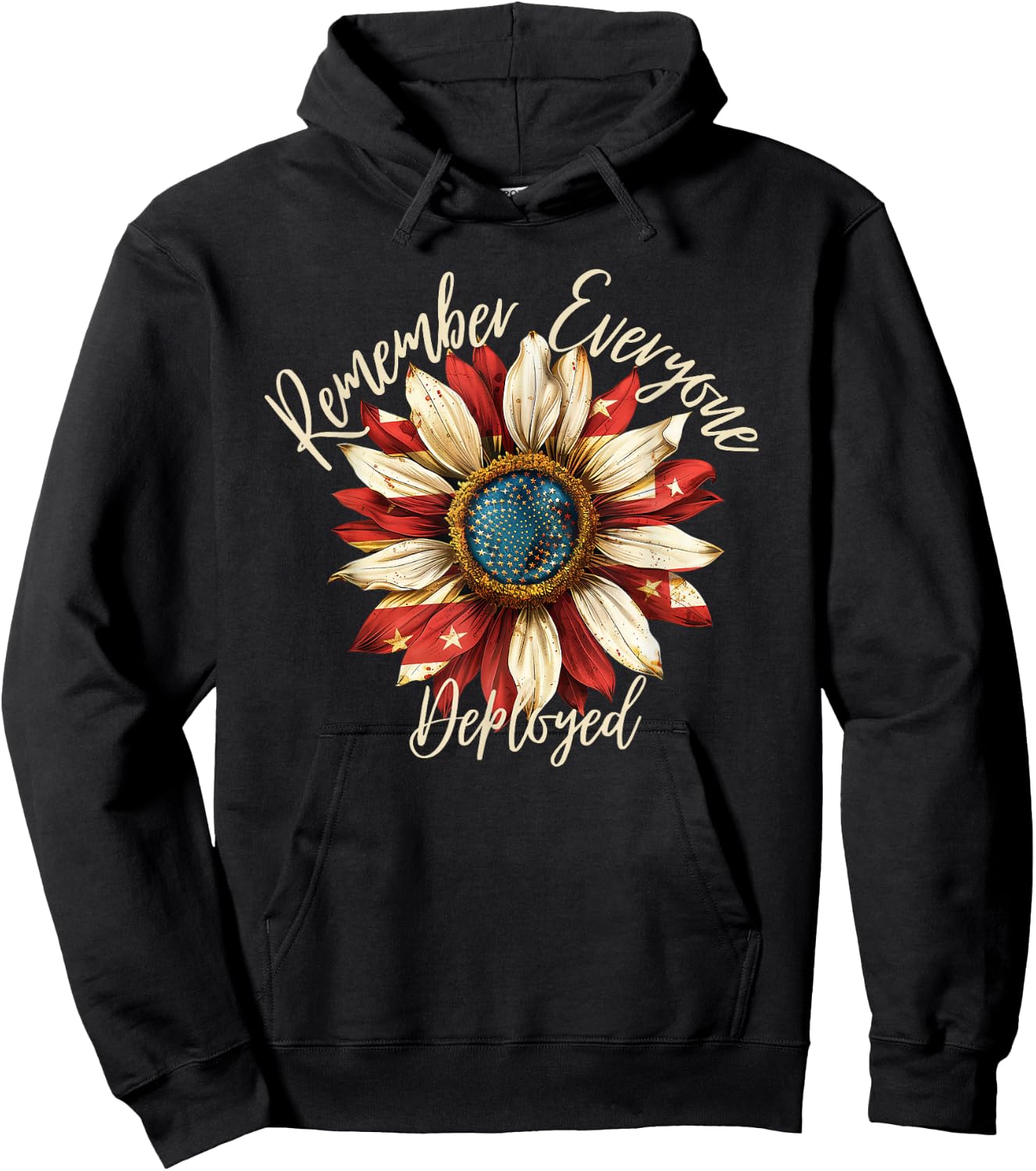 Patriotic Remember Everyone Deployed Red Friday Military Hoodie - Hoodie | Black
