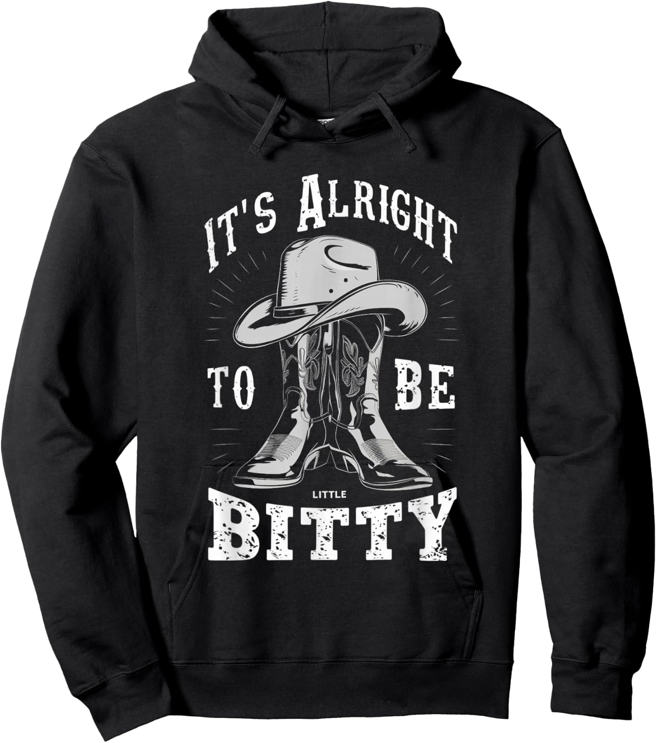 It's Alright To Be Little Bitty Retro Country Music Toddler Hoodie - Hoodie | Black