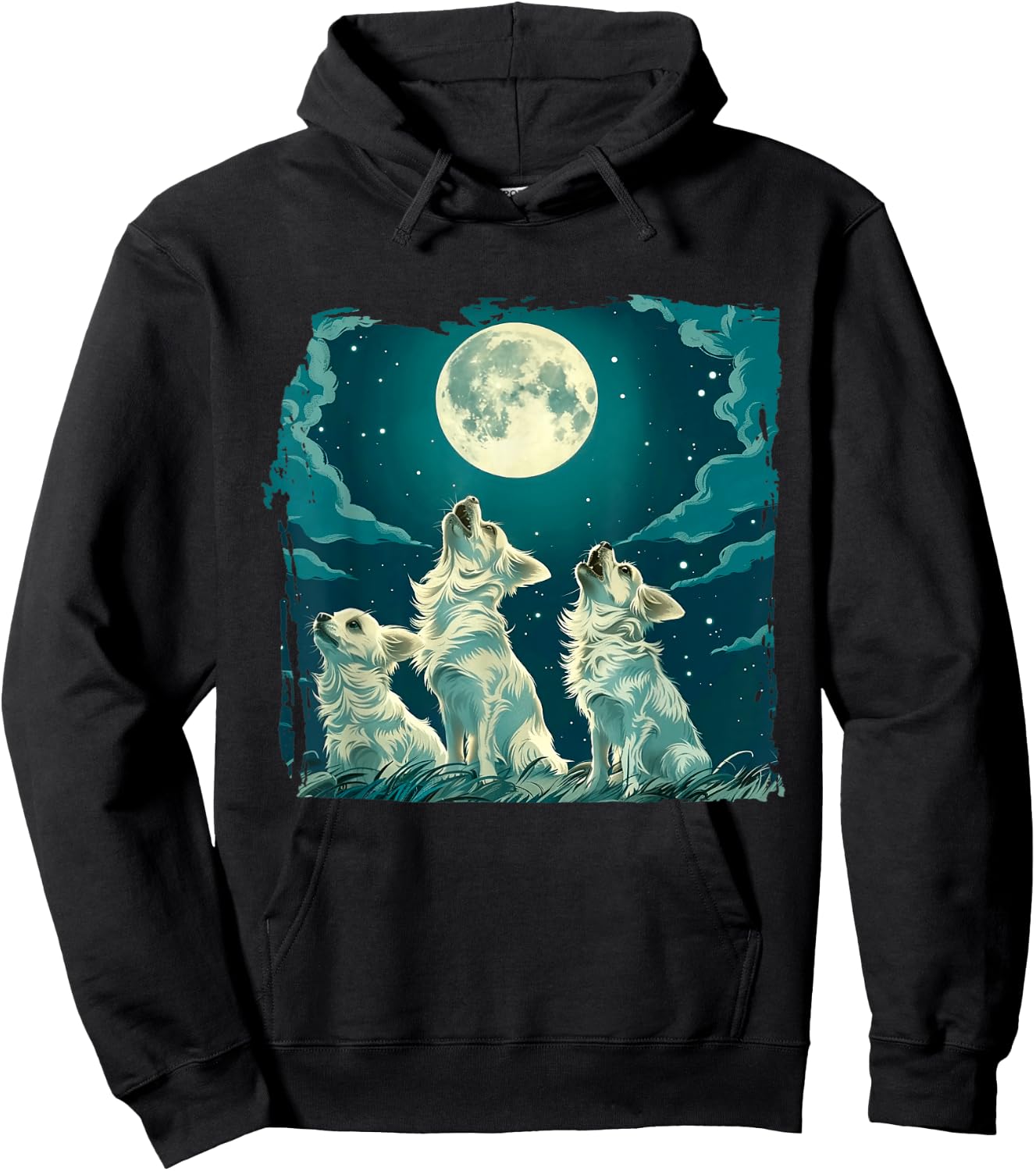 Chihuahua Dogs Howl At Moon Dog Lover Hoodie - Hoodie | Black