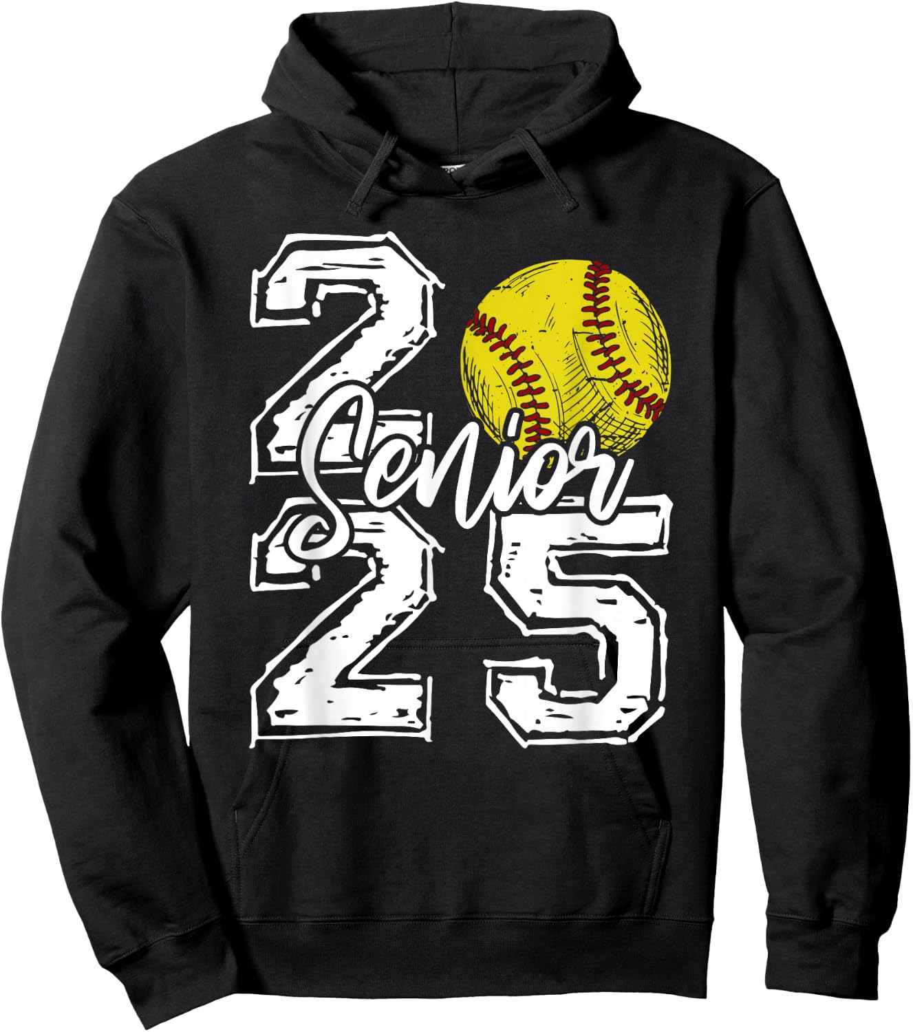 Class of 2025 Softball Senior 2025 Back To School Funny Hoodie - Hoodie | Black