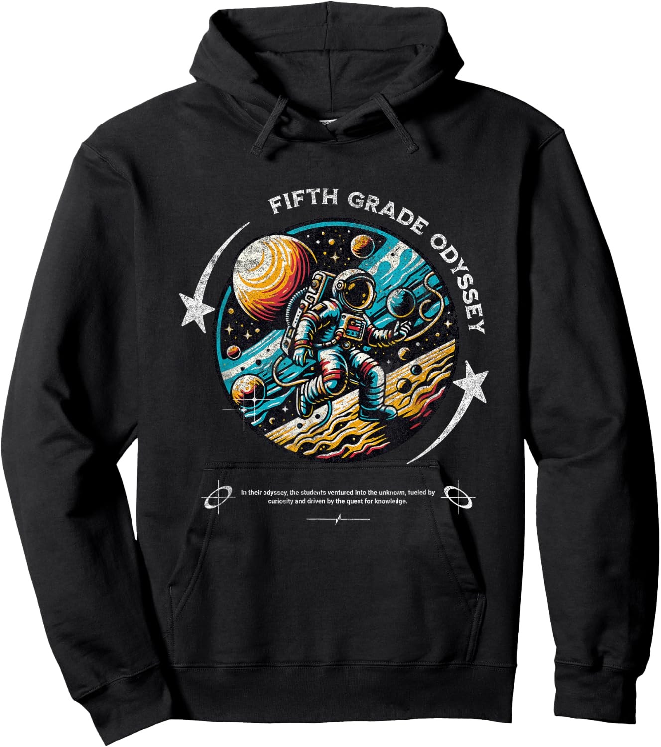 Fifth Grade Back To School Space Rocket Astronaut Hoodie - Hoodie | Black