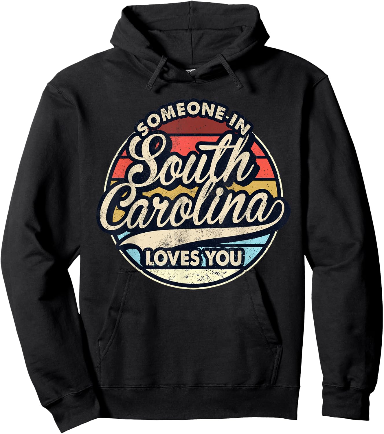 Someone In South Carolina Loves You US State Cool Retro Hoodie - Hoodie | Black