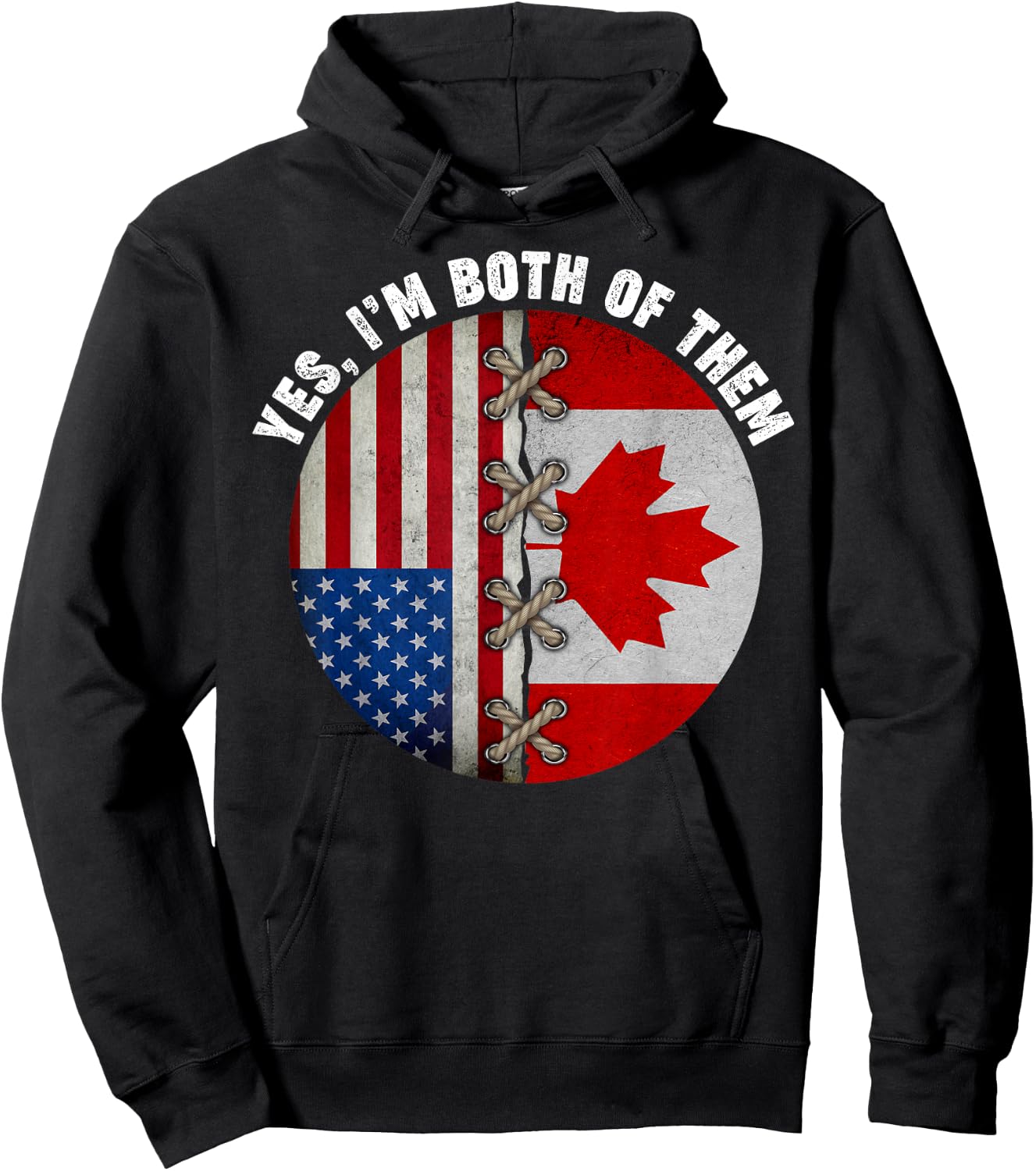 Yes I'm Both Of Them Maple Leaf Canadian Canada Day Hoodie - Hoodie | Black