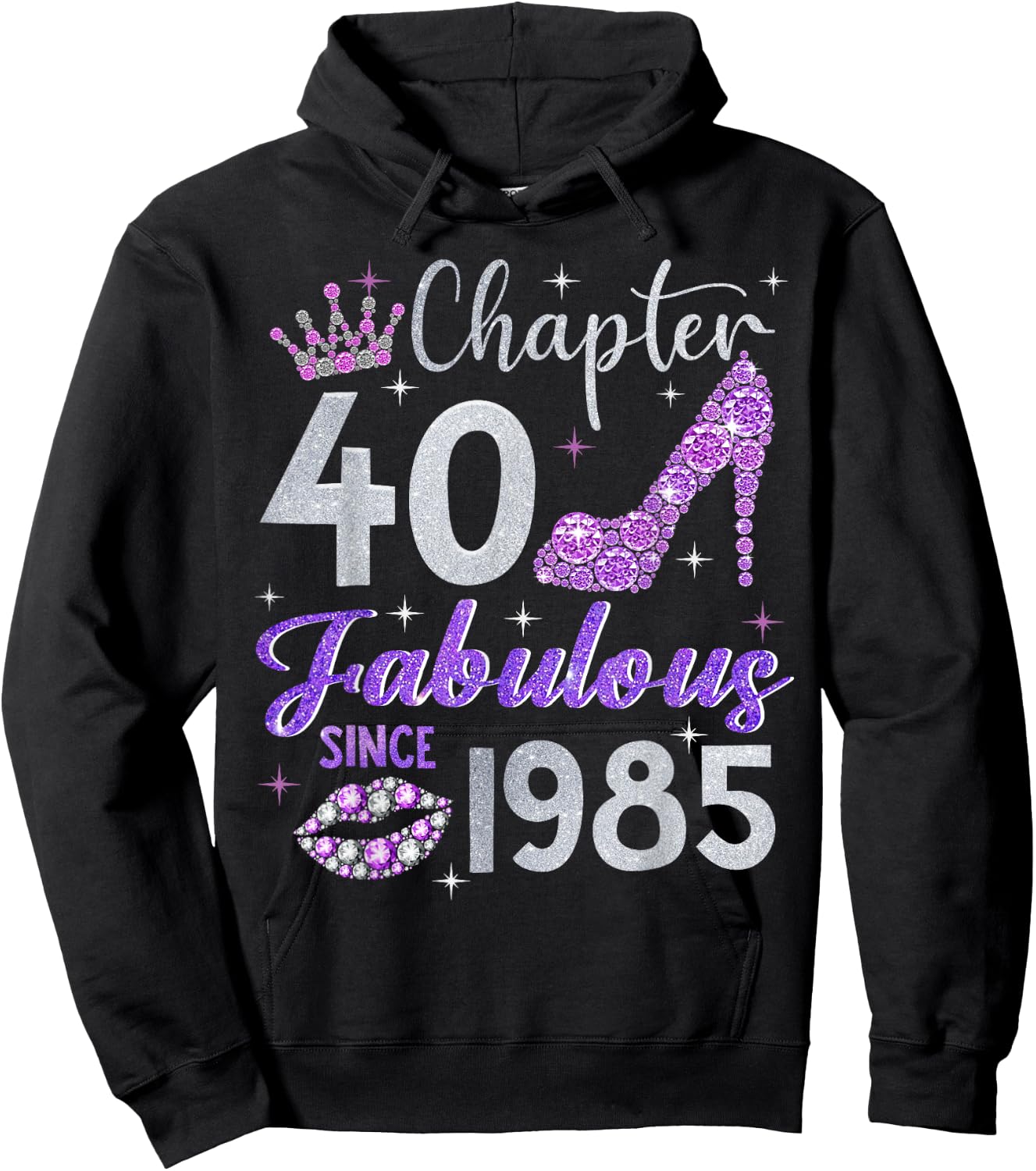 Chapter 40 Fabulous Since 1985 40th Birthday Women Girl Hoodie - Hoodie | Black