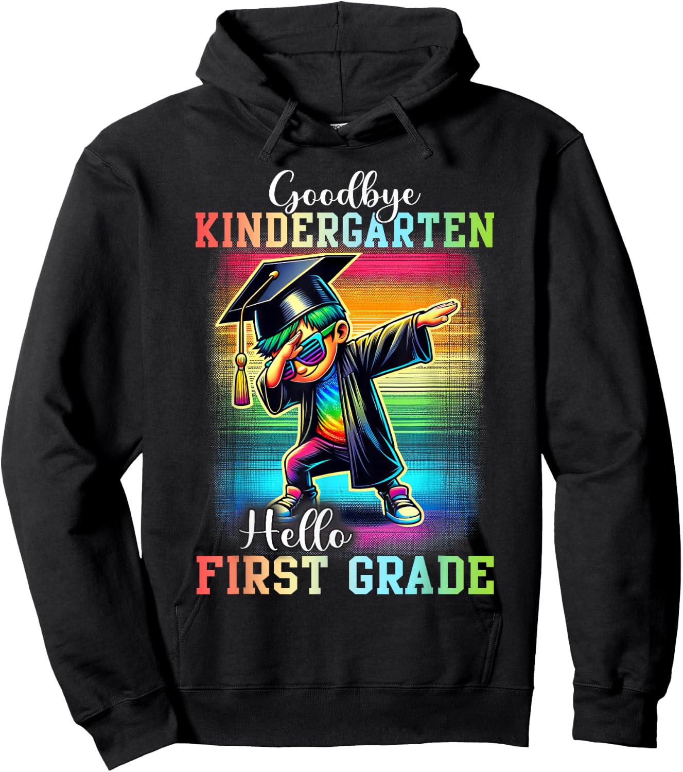 Goodbye Kindergarten Hello 1st Grade Last Day Dabbing Boy Hoodie - Hoodie | Black