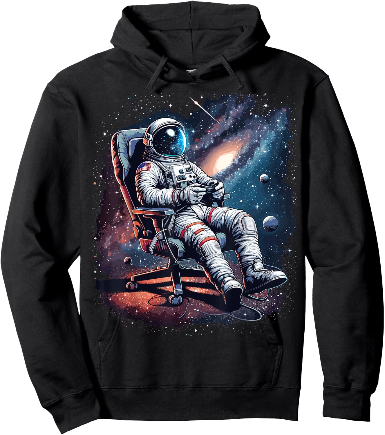 Space Astronaut Gaming System Planets Astronaut Gamer Hoodie - Hoodie | Black