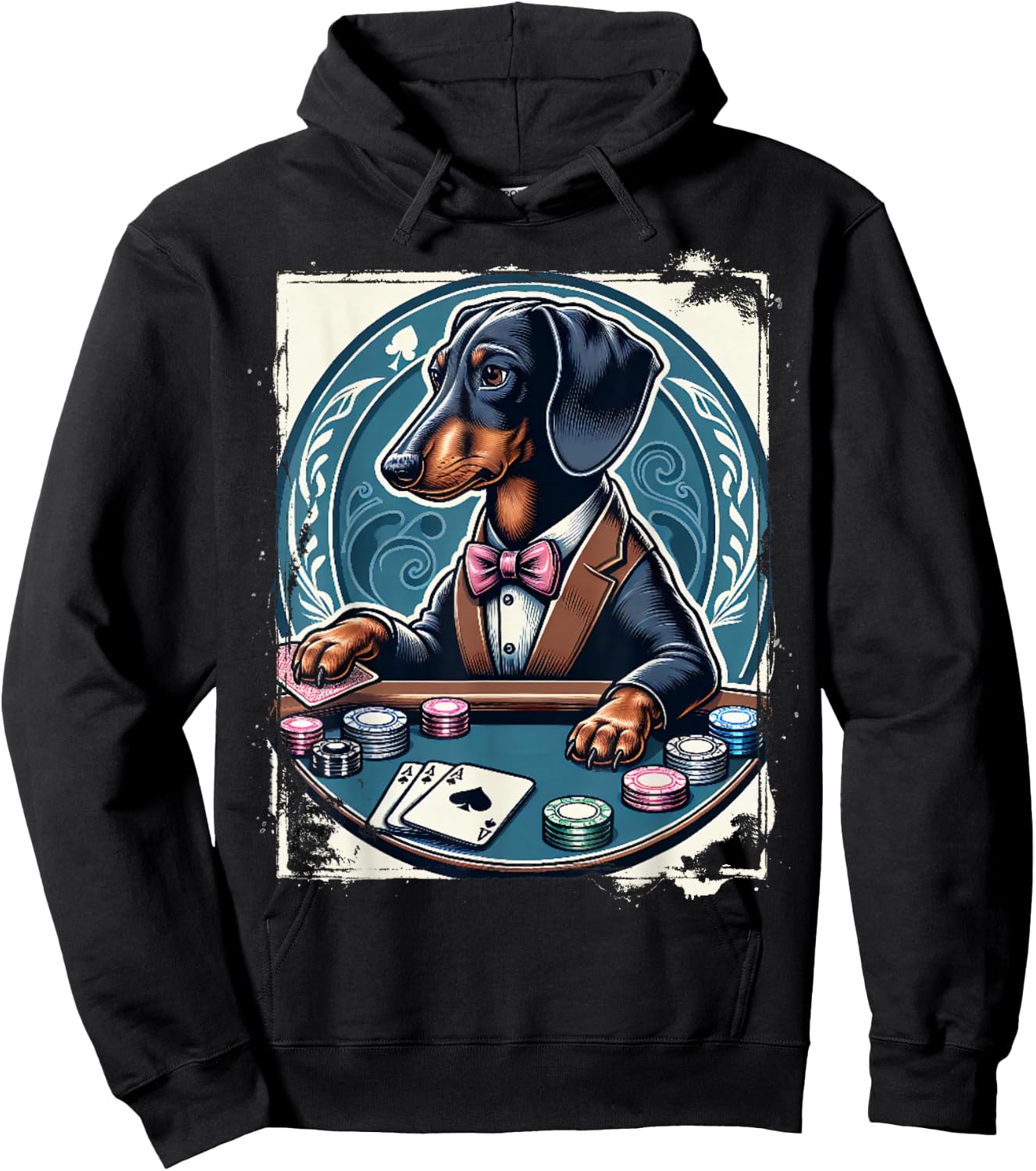 Dachshund Poker Costume Funny Teckel Dog Owner Pokers Women Hoodie - Hoodie | Black