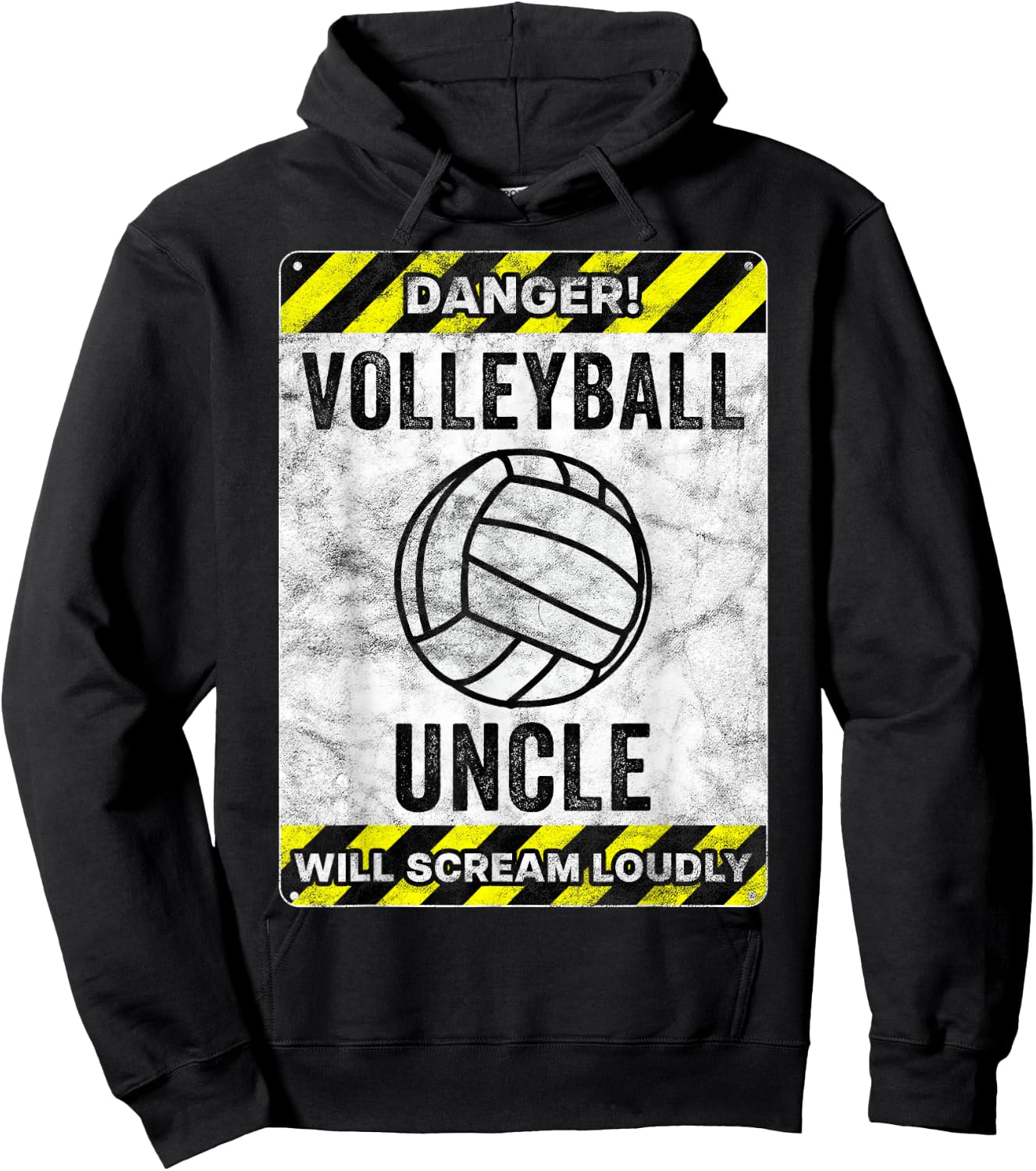 Funny Volleyball Uncle Sign Volleyball Uncle Hoodie - Hoodie | Black