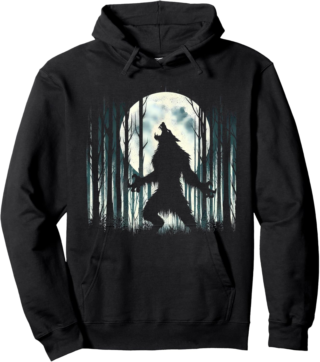 Werewolf Howling At Full Moon - Alpha Wolf Meme Literally Me Hoodie - Hoodie | Black
