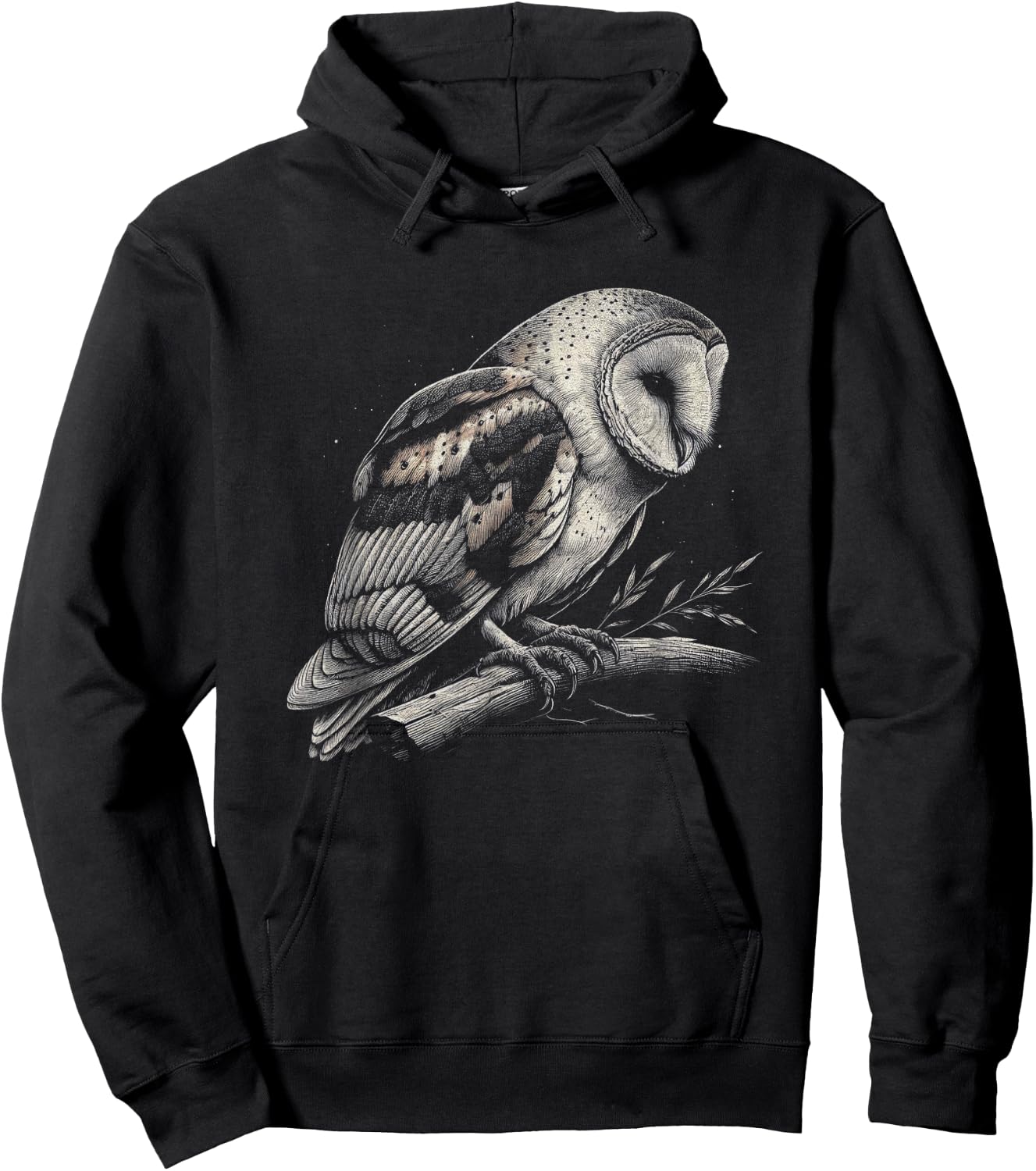 Vintage Barn Owl Graphic Design and Men Hoodie - Hoodie | Black