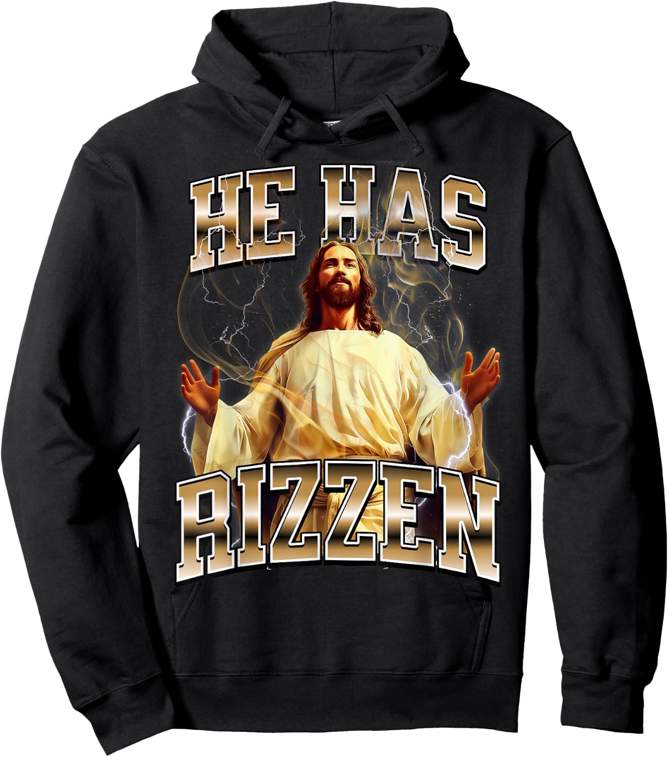 He Has Rizzen Jesus Hoodie - Hoodie | Black