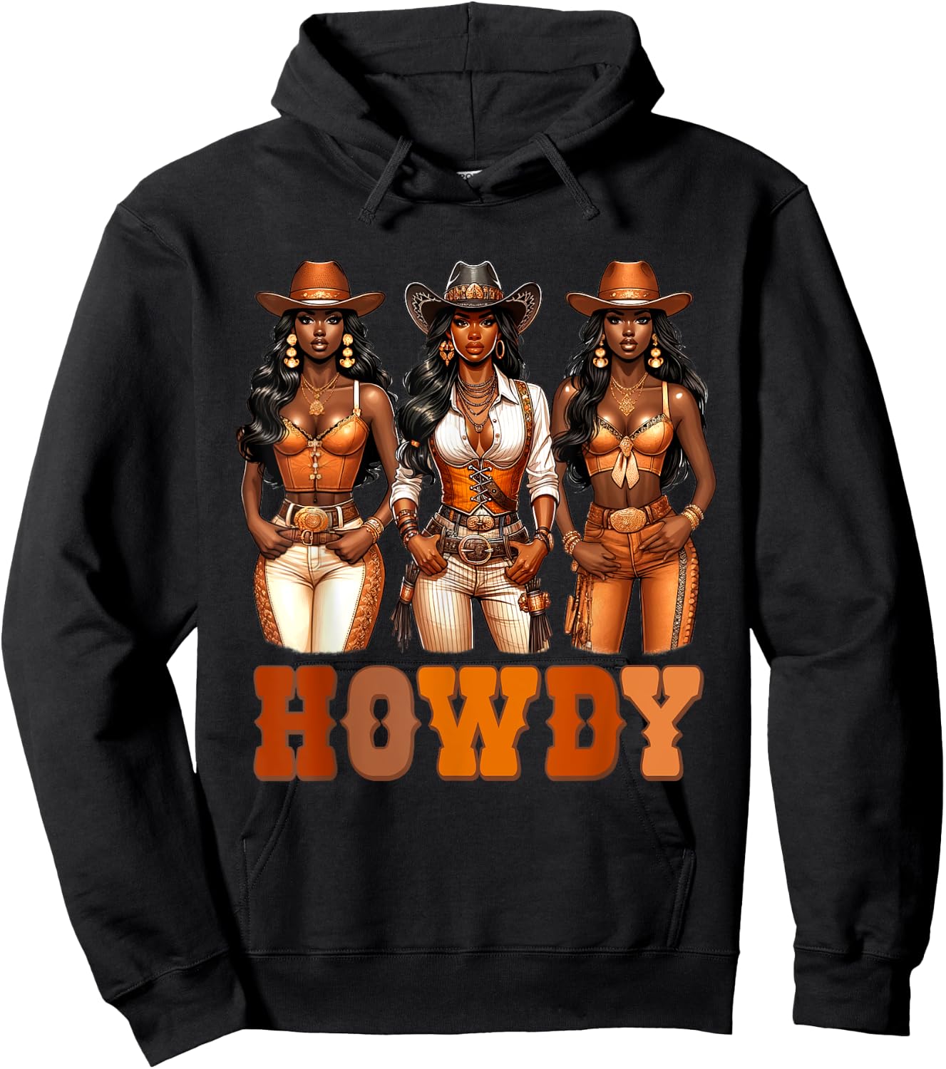Howdy Black Cowgirl Western Rodeo Melanin Black History Hoodie - Hoodie | Black