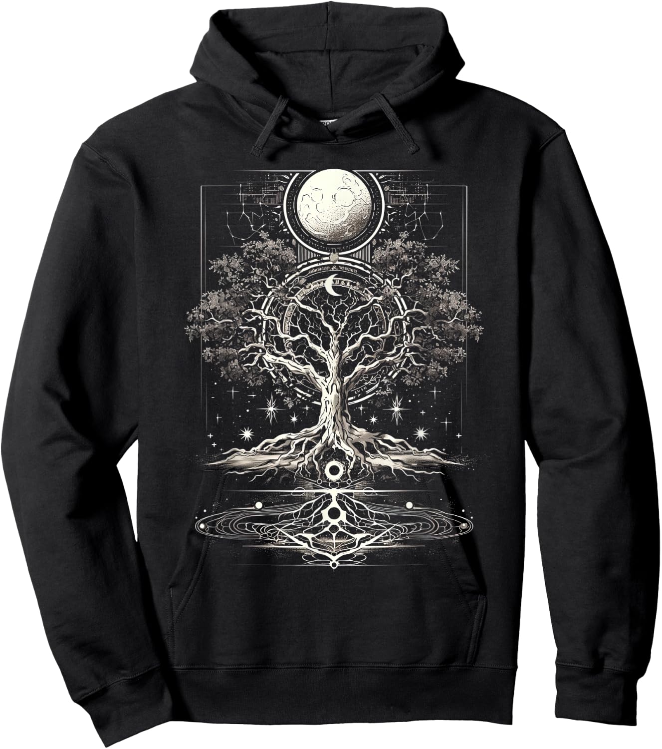 Yggdrasil Tree of Life with Moon Phases Hoodie - Hoodie | Black