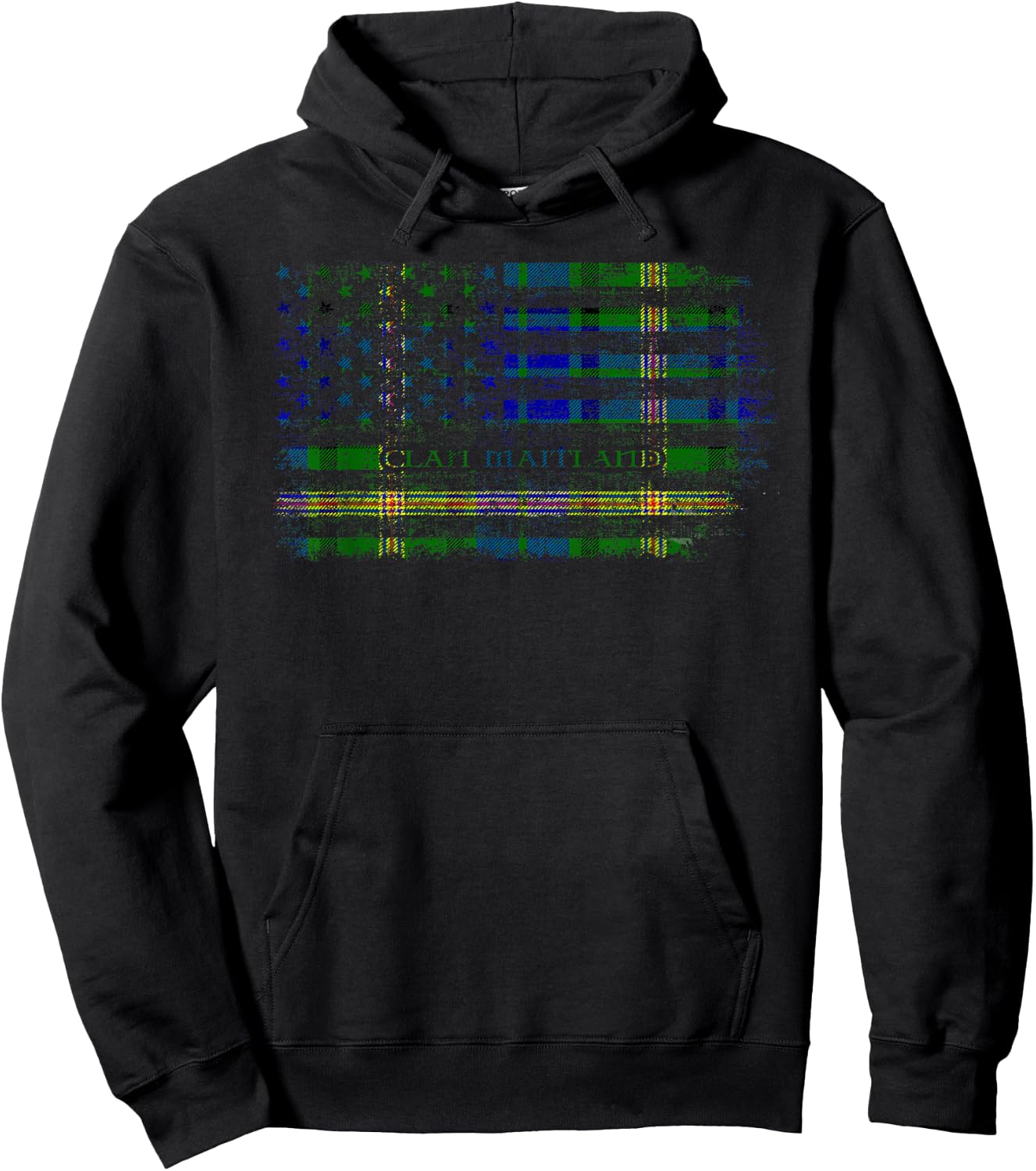 Clan Maitland Scottish tartan US flag kilt Scotland Hoodie - Hoodie | Black